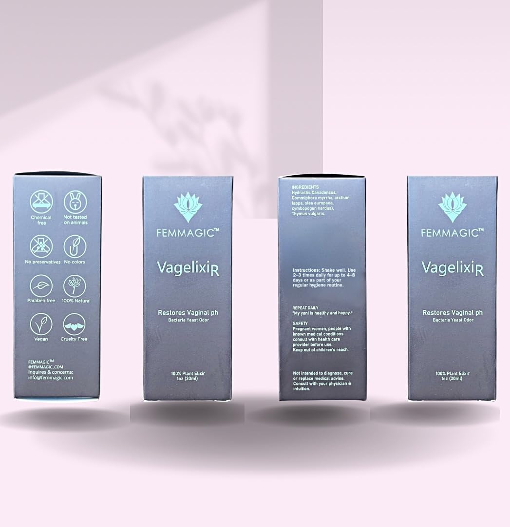 Vagelixir Yoni Elixir – Restores pH Balance, Deodorizes & Moisturizes, Prebiotic, Organic Herbal Soothing Blend for Sensitive Vaginal Care, Toxin-Free Formula. EST. 2015