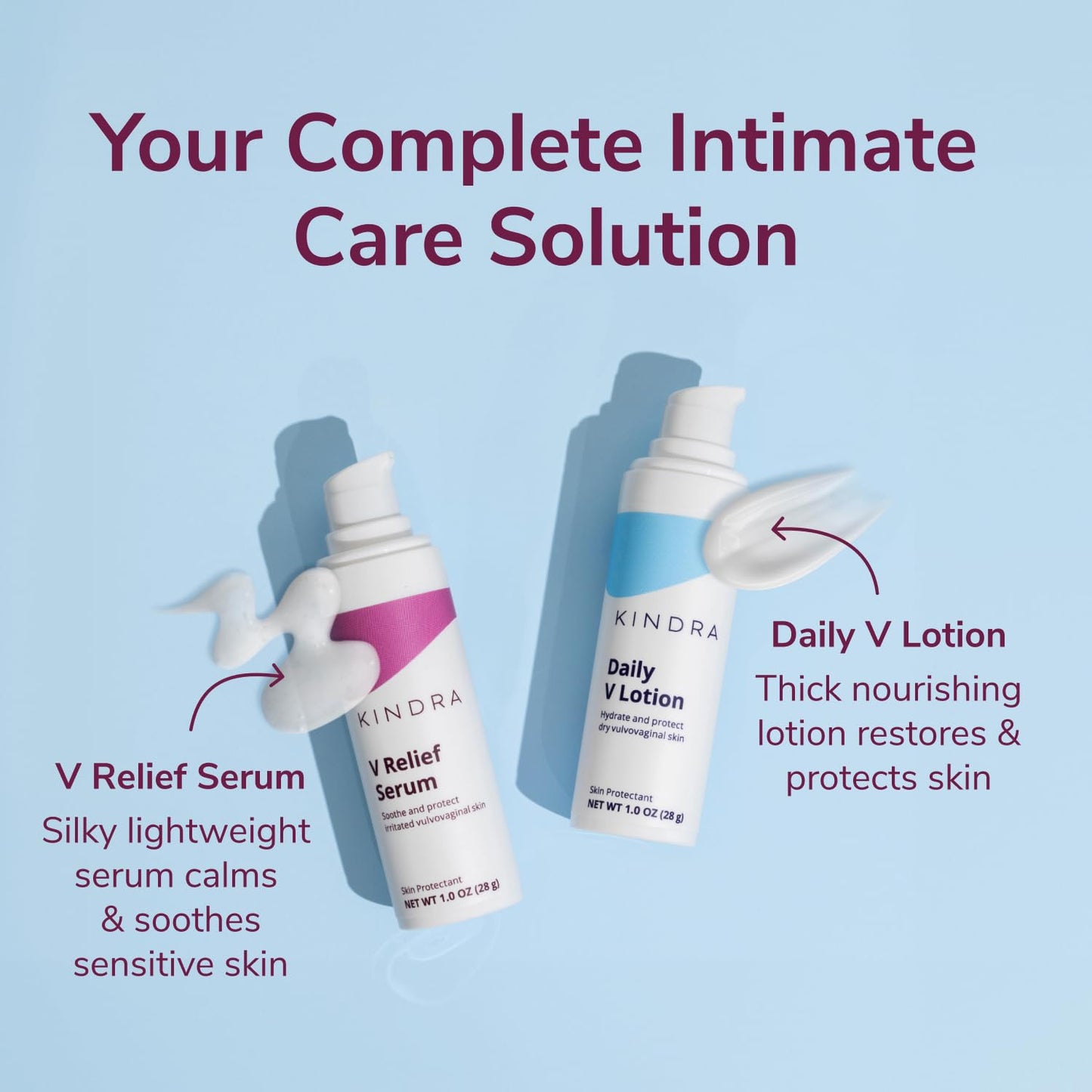 Kindra V Serum Vaginal Moisturizer - OBGYN Recommended For Itching, Burning, Vaginal Atrophy, UTI BV Infection Odor Prevention, with Hyaluronic Acid, Estrogen-Free, pH-Balanced - 60 Applications