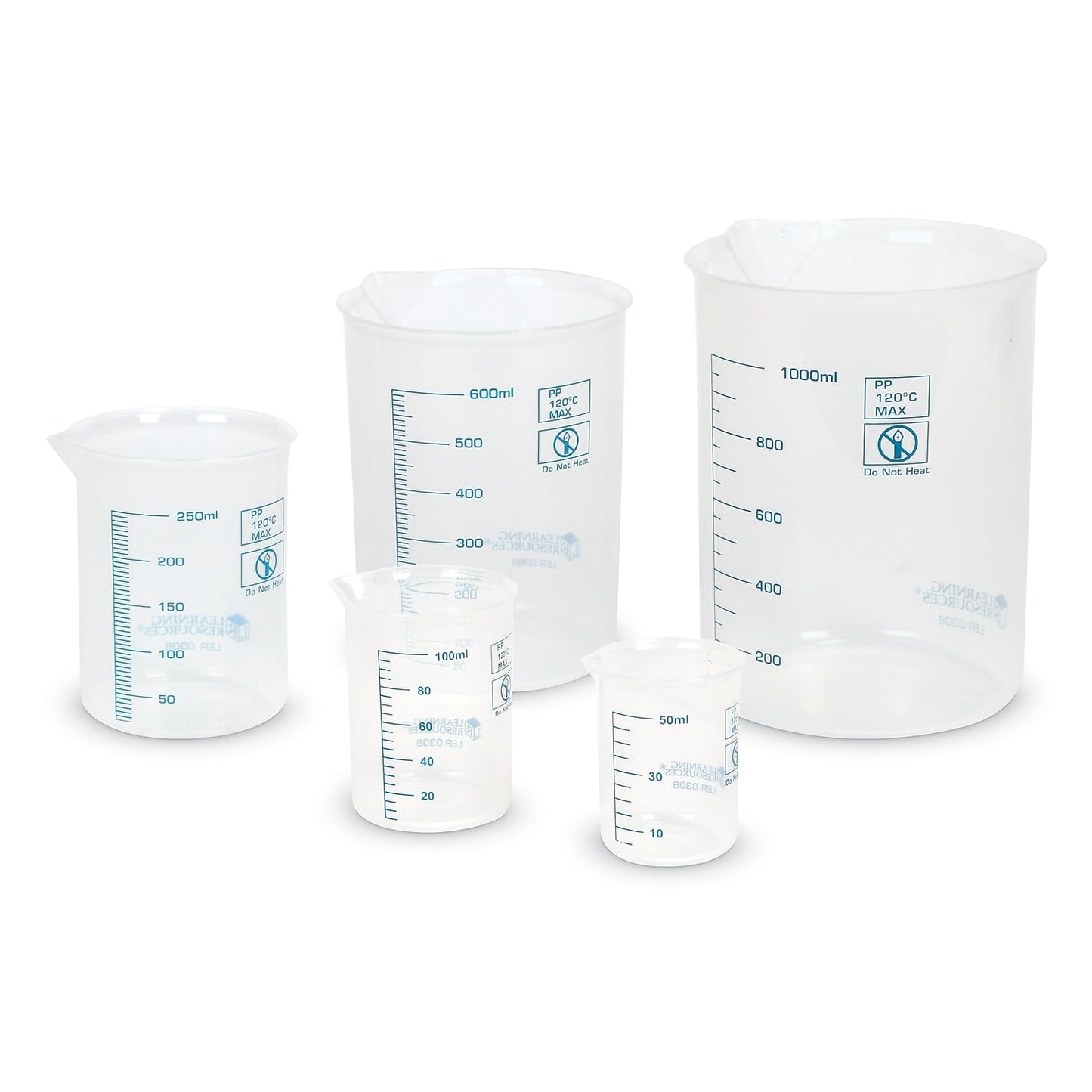 Learning Resources Graduated Beakers - Science Accessories, Liquid Measurement Concepts, Classroom Must Haves, Back to School, Set of 5, Ages 6+