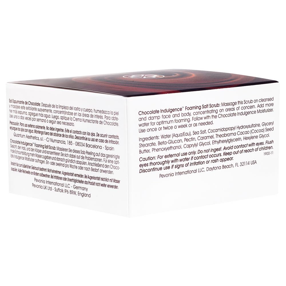 Pevonia Chocolate Indulgence Foaming Salt Scrub, 5 oz.