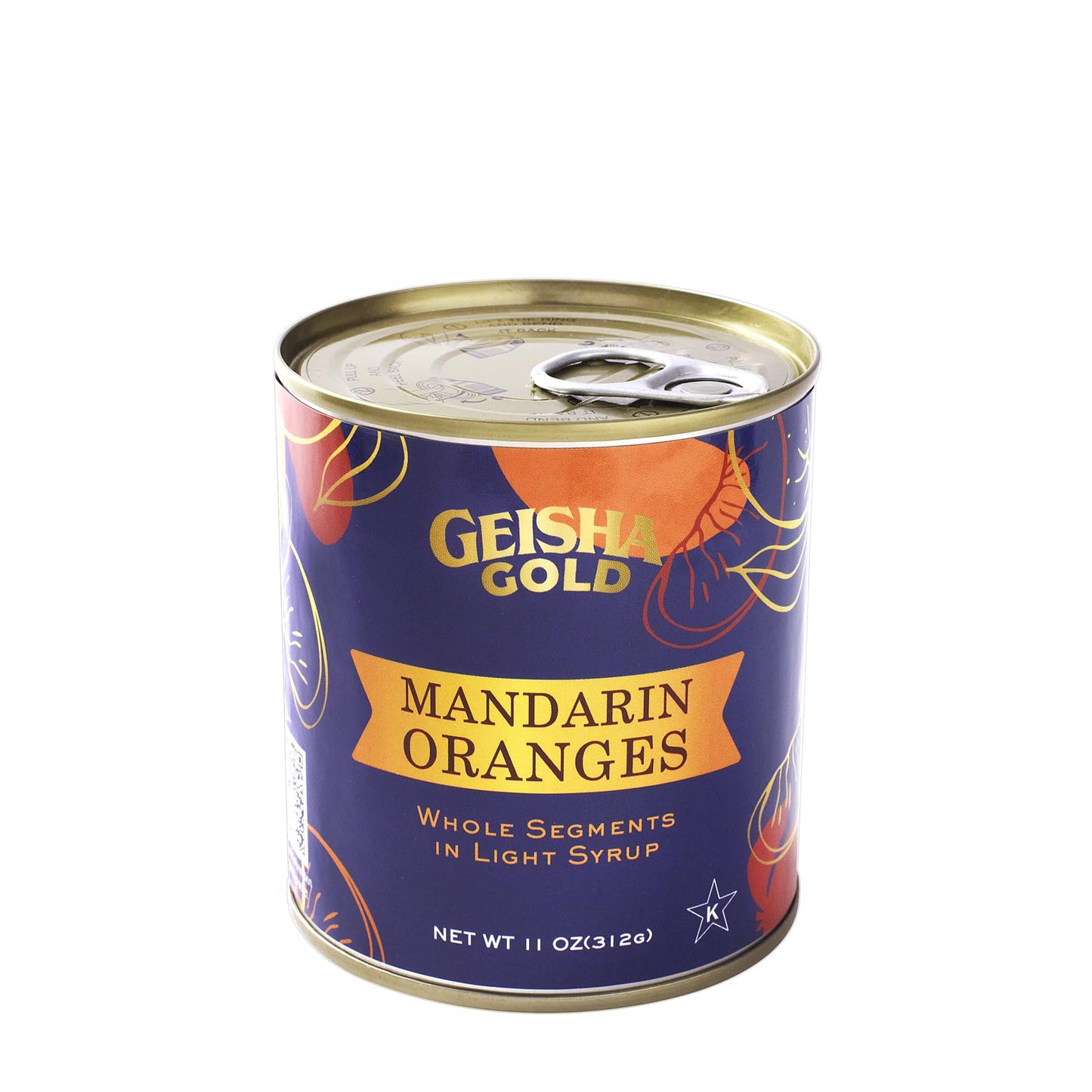 GEISHA GOLD Mandarin Oranges Whole Segments in Light Syrup 11 OZ. (Pack of 24), Mandarin Orange | Kosher Certified - No Saturate & Trans Fat - Gluten Free – Only LL size