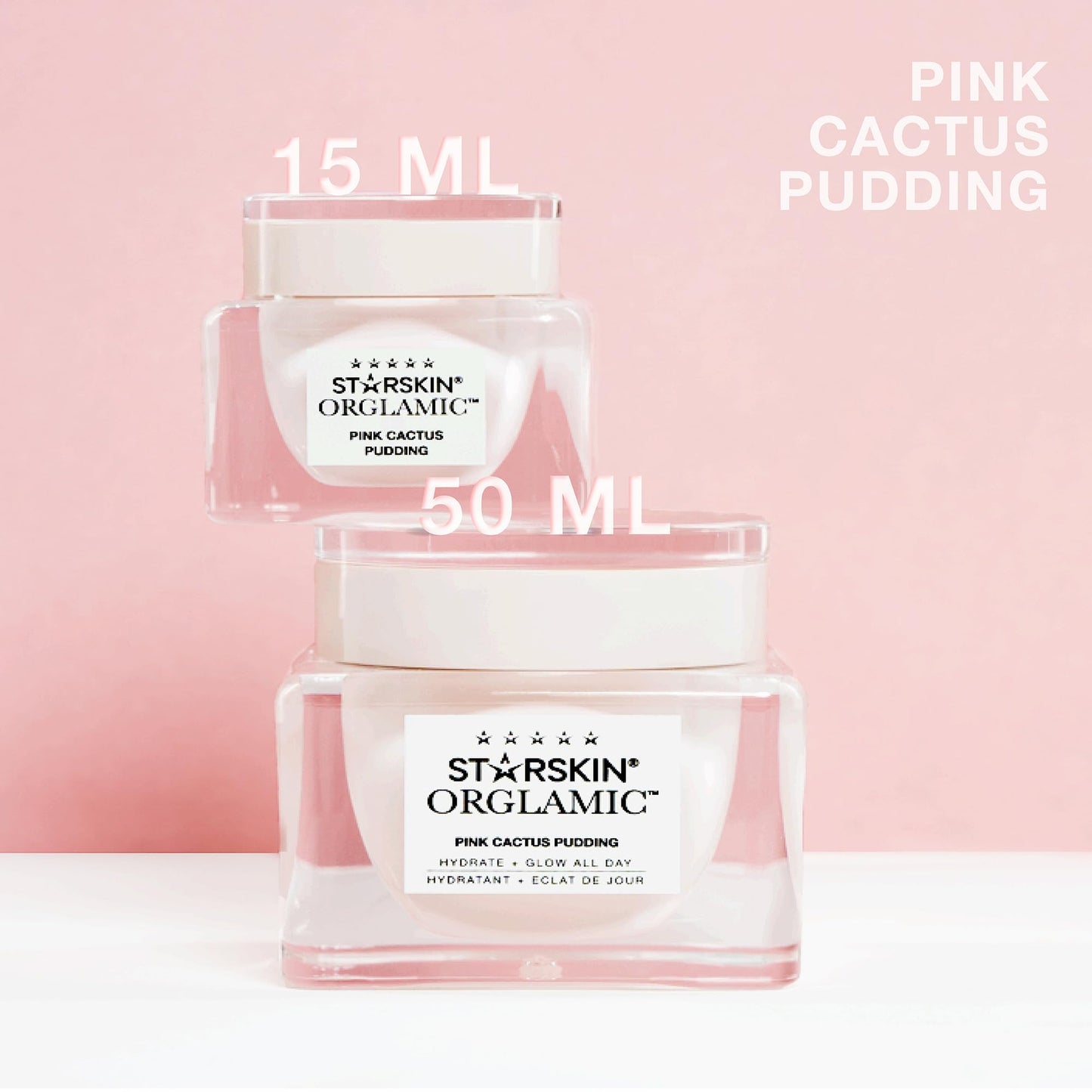 STARSKIN Orglamic Pink Cactus Pudding, Hydrating & Nourishing Cream for all Skin Types, 99.3% Natural with Prickly Pear Cactus Seed Oil & Hyaluronic Acid, Luxurious Glow Moisturizer, K-Beauty - 15ml