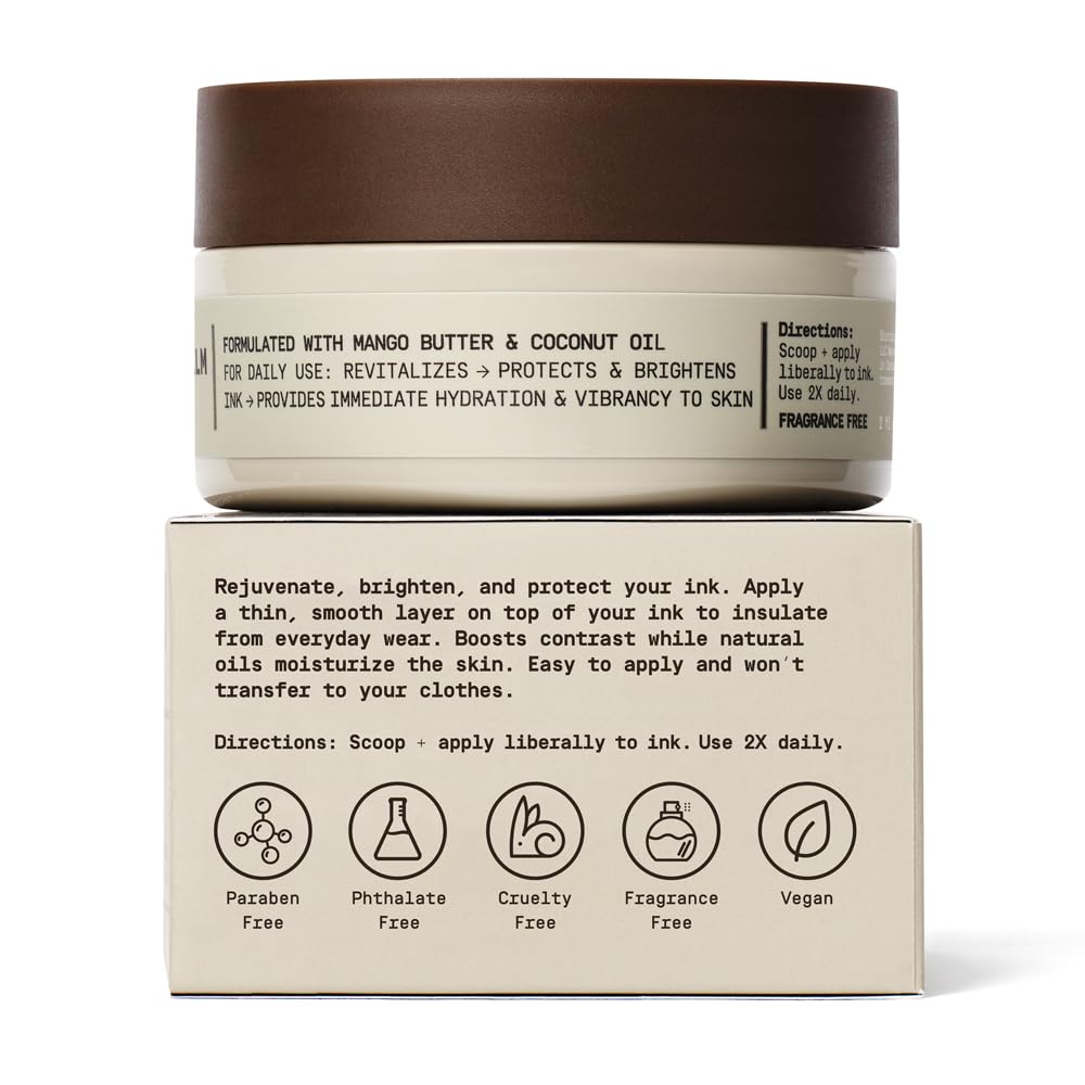 PAPATUI by Dwayne Johnson Enhancing Tattoo Balm | Revitalize, Protect and Brighten Tattoos | Enhance Color and Contrast, Instant Hydration, Fast Absorption | Made with Vitamin E | Fragrance-Free | 2oz