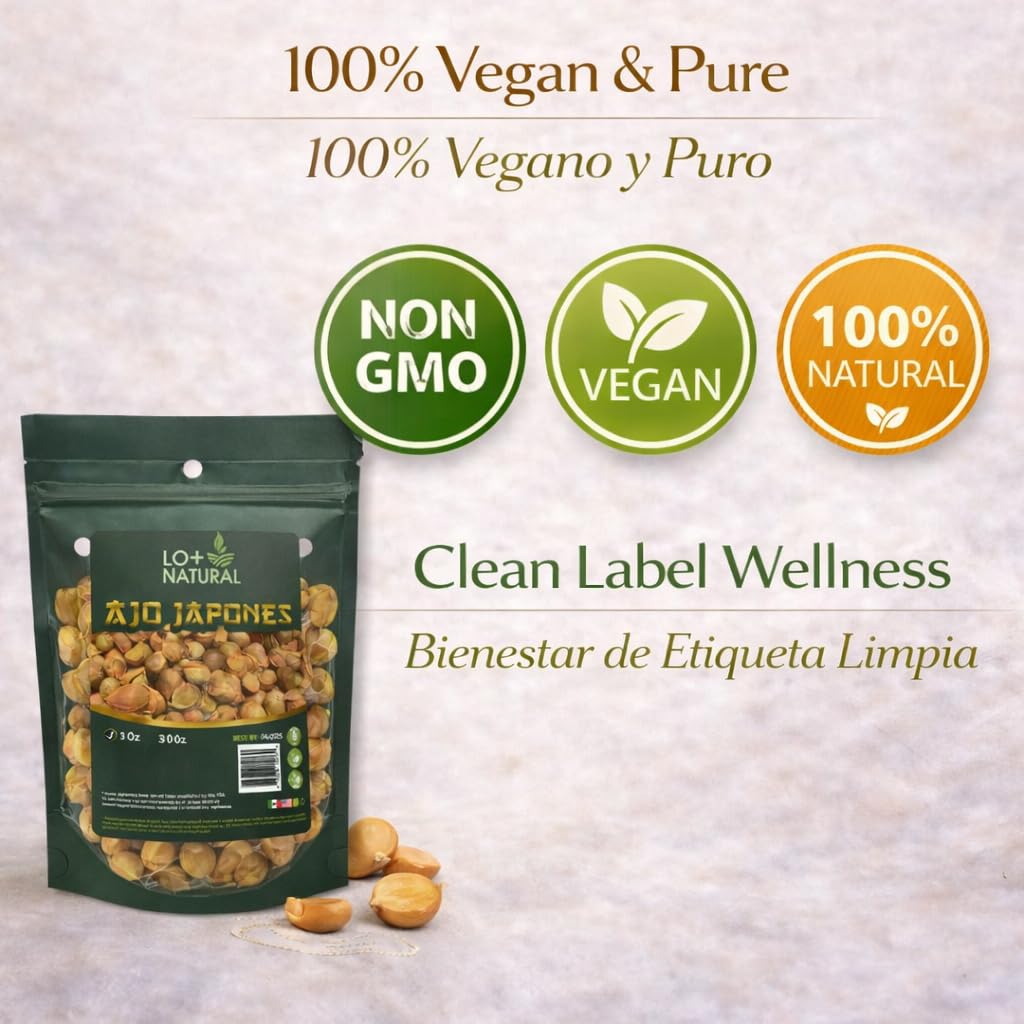 Ajo Japones 3oz (Japanese Garlic) Premium Quality resalable Bag Keeps Garlic Always Fresh! Crafted By Nature100% All Natural