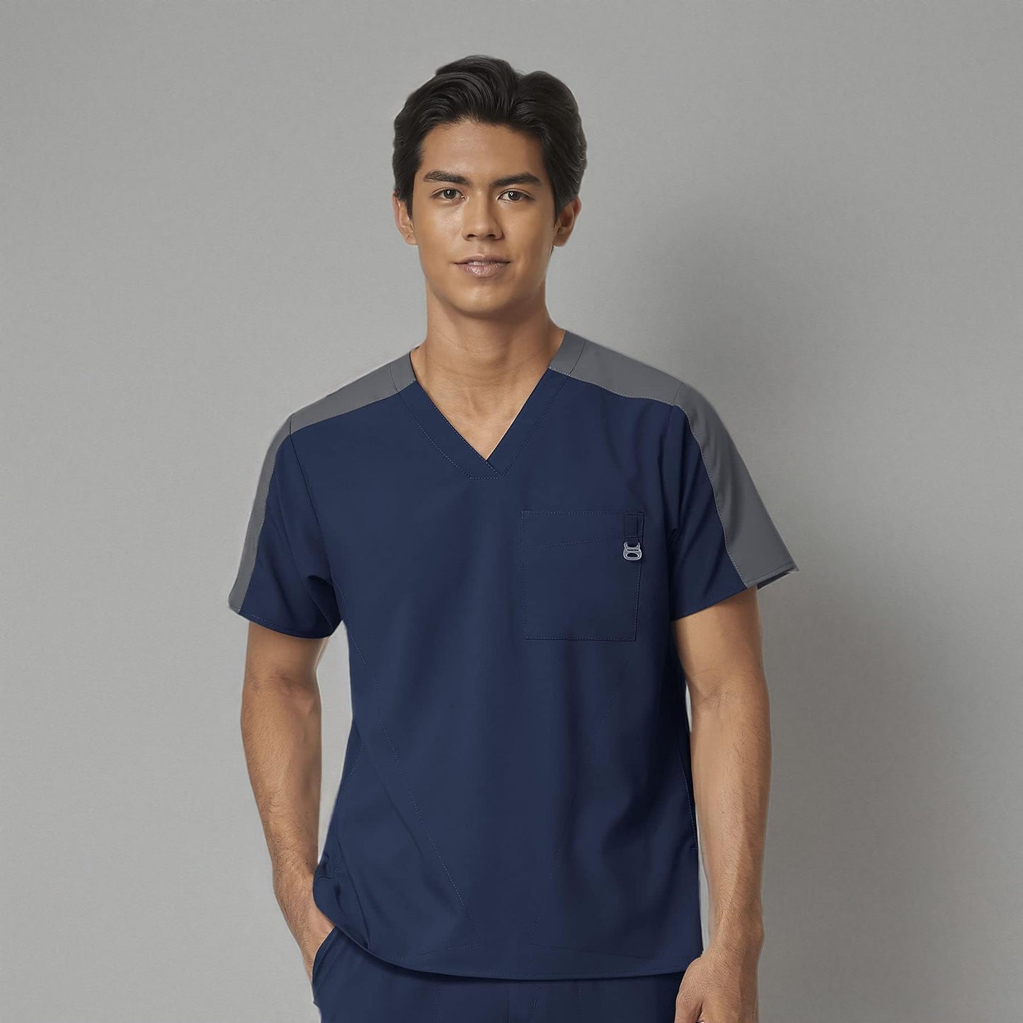 Wink Men's Men's Colorblock Scrub Top