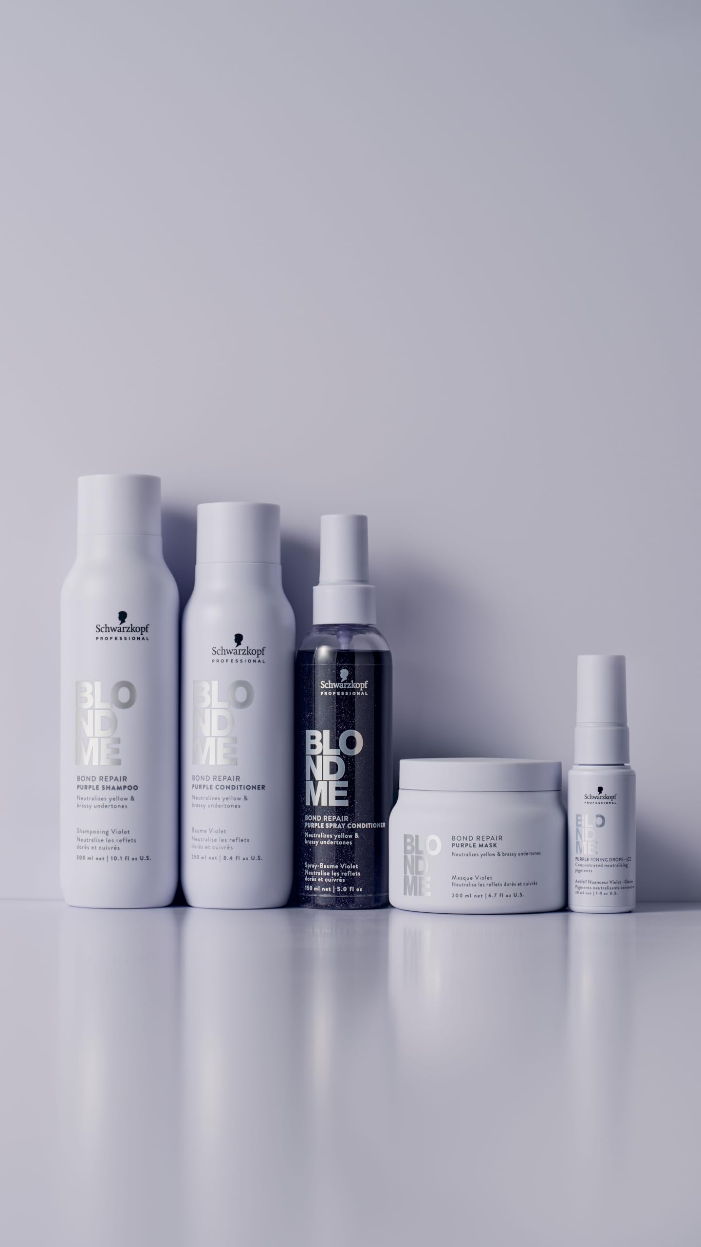 BlondMe Bond Repair Purple Spray Conditioner for Blonde Hair | Neutralize Yellow & Brassy Tones | Strengthen, Repair, & Prevent Breakage | For Moisturized, Healthy-Looking Cool-Toned Blondes