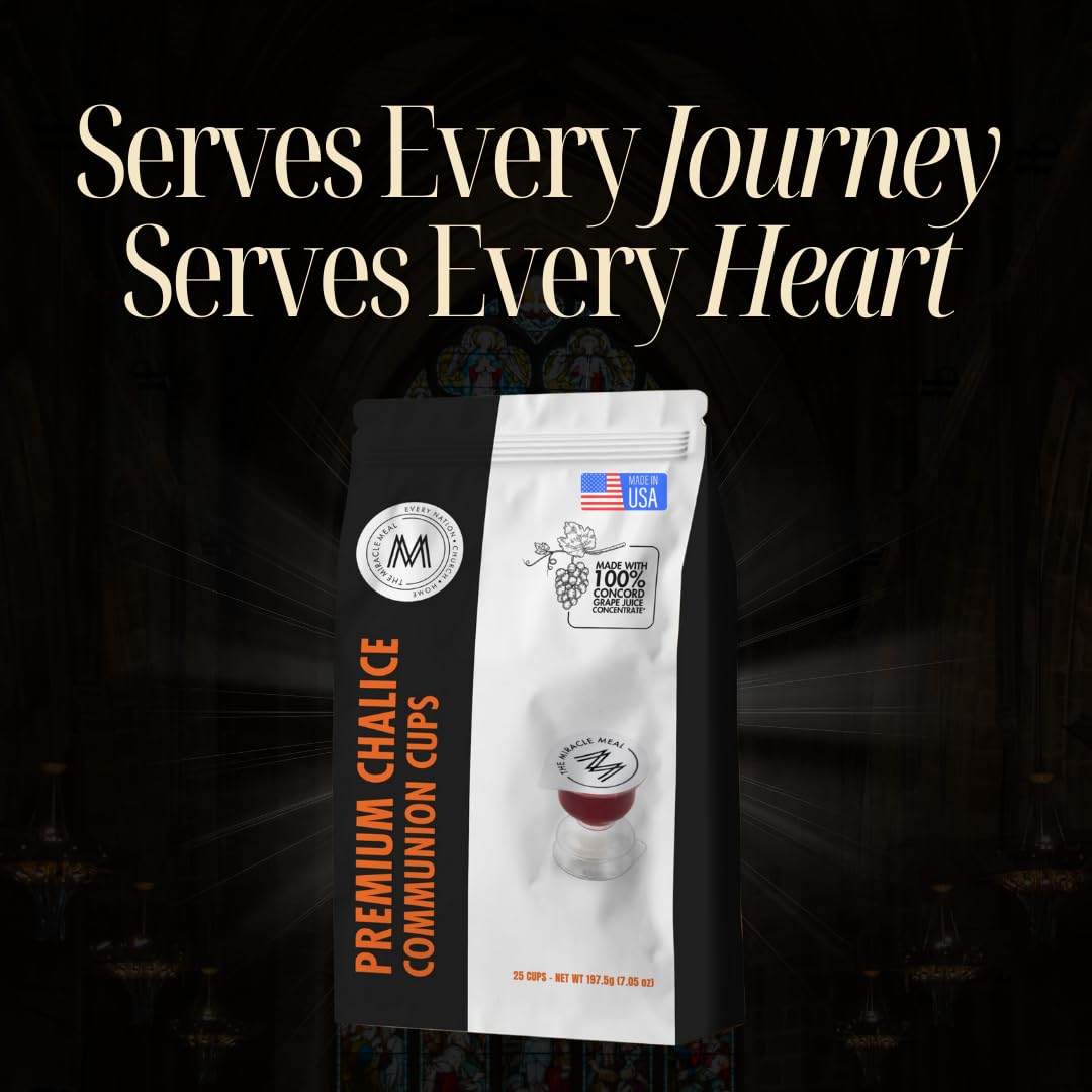 PACK IT HUB Travel Pack - The Miracle Meal Pre-Filled Premium Chalice Cup - Bag of 25 with Wafer and 100% Concord Grape Juice
