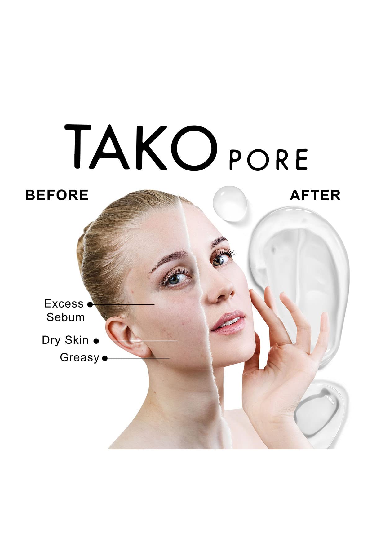 TONYMOLY Tako Pore Sebum Control Gel Cream, Deep Cleansing Pore Remover Moisturizer, Characol Blackhead Remover for Face, Nose, Women + Men