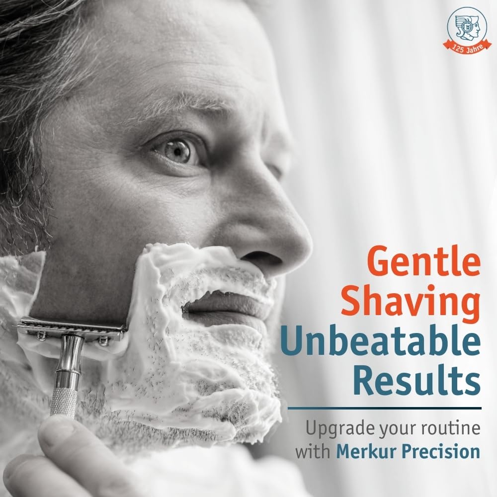 MERKUR SUPER Double Edge Safety Razor Blades, 10 Count (Pack of 3), Precision Stainless Steel Blades with Platinum and Teflon Coating