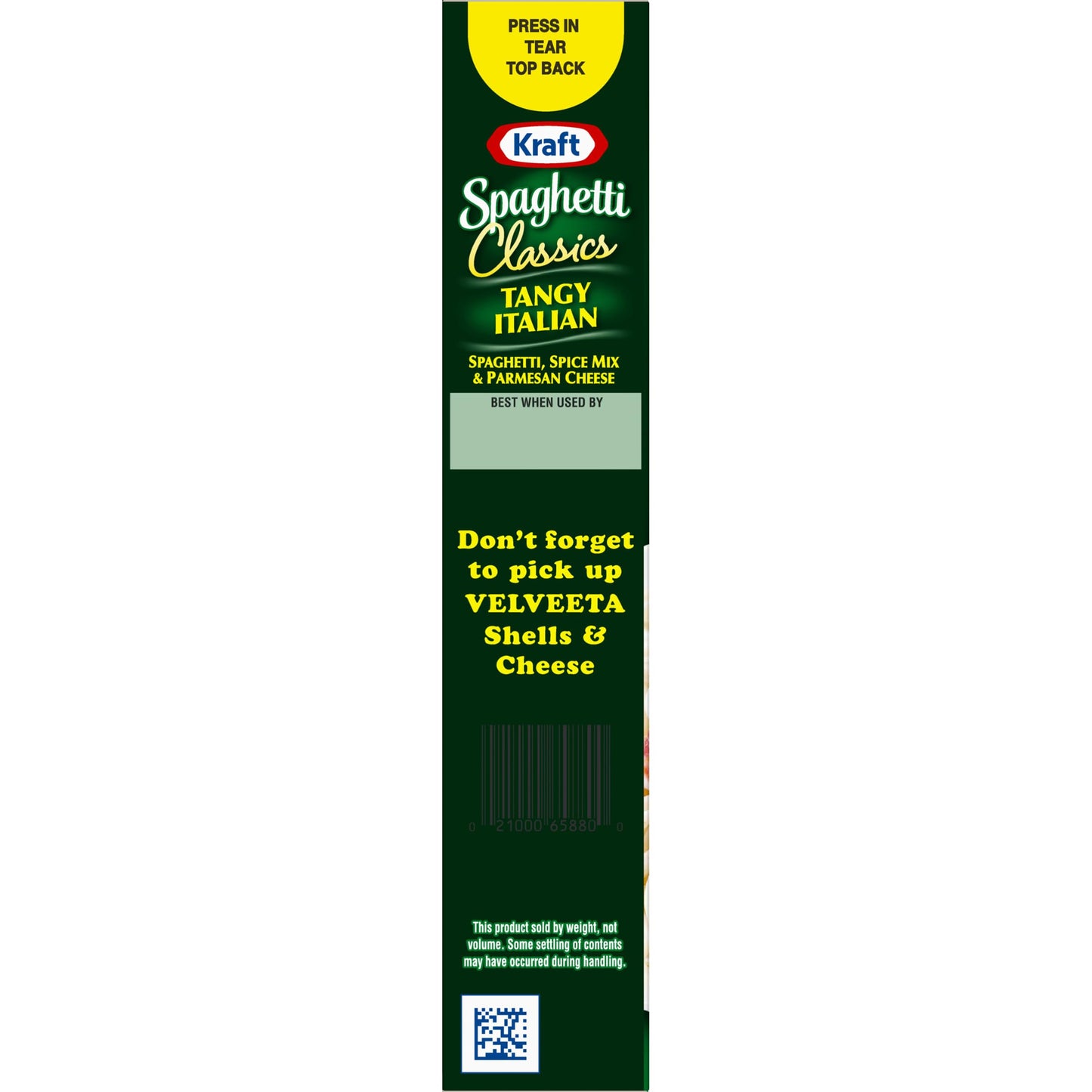 Kraft Spaghetti Classics Tangy Italian Spaghetti, Spices, & Parmesan Cheese Meal Mix, 8 oz Box