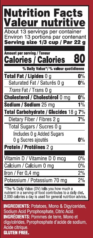 Gefen Instant Idaho Mashed Potatoes, 10oz (2 Pack) | "Resealable Canister" | Dairy Free | Gluten Free | No MSG