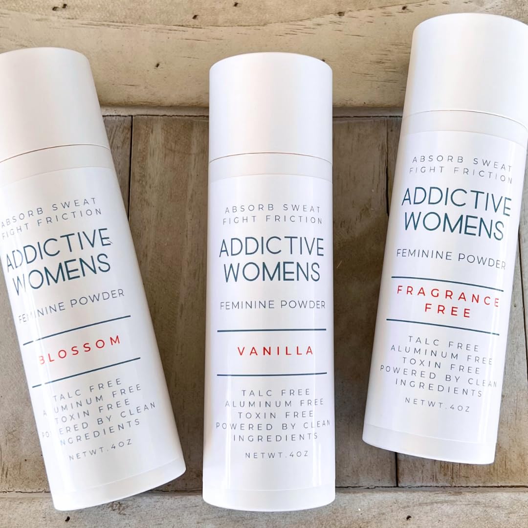 Addictive Womens Feminine Powder | Absorb Sweat | Fight Friction and Chaffing | Prevents Odor | Made from Natural Ingredients | Made in the USA (Blossom)