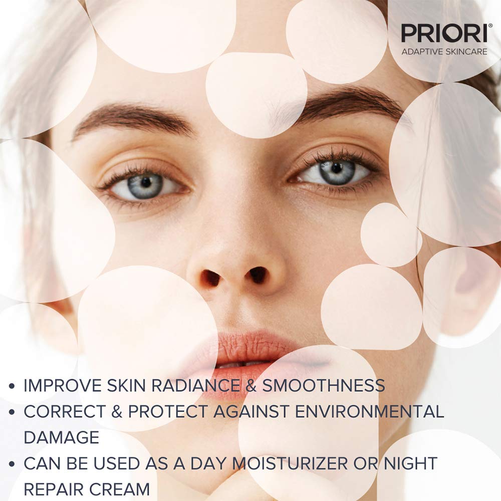 PRIORI Skincare Moisturizing Creme with CoQ10 Advanced Age Defying Hydrating Face Cream for Women and Men 24 Hr Moisturizer Lactic Acid, Retinol, Antioxidant Protection 1.7 fl oz
