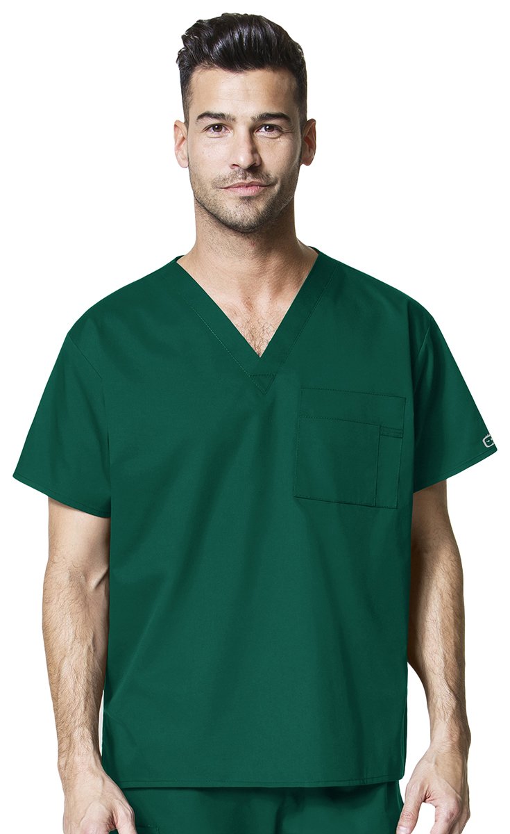 WonderWink womens Unisex V-neck Top Medical Scrubs Shirt, Hunter Green, Large US