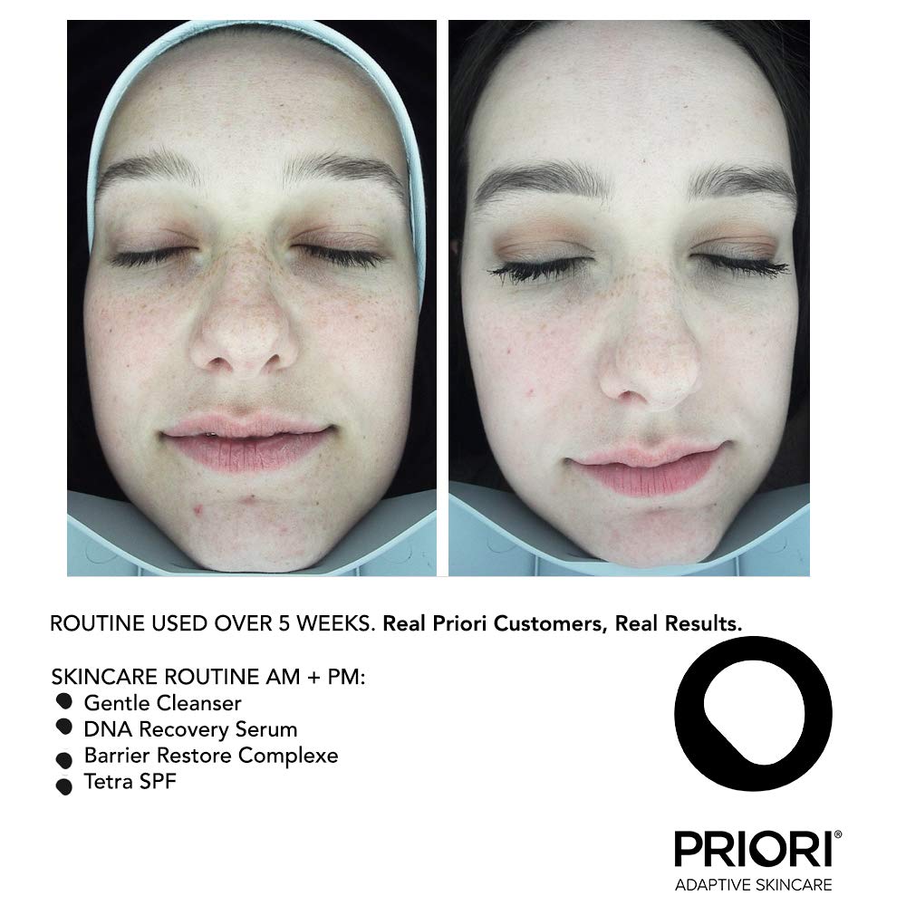 Priori Skincare Tetra Sunscreen Lotion Broad Spectrum SPF 55 Universal Skin Tint, Zinc Oxide Facial Sunscreen, Blue Light Protection, Antioxidant, Matte Finish 1.7 fl oz