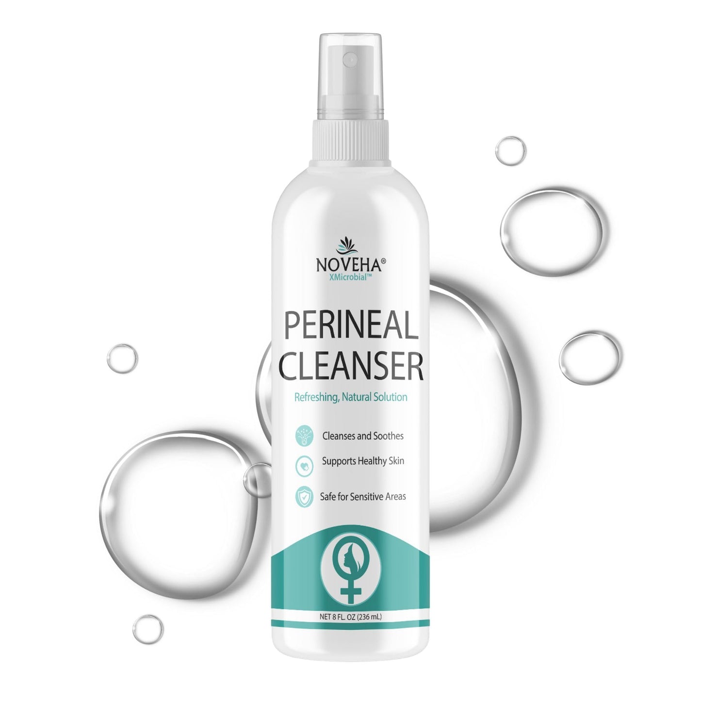Noveha Perineal Spray & Cleanser | No-Rinse Formula for Daily Hygiene & Odor Control | Gentle Care for Postpartum, Seniors & Sensitive Areas | 8oz