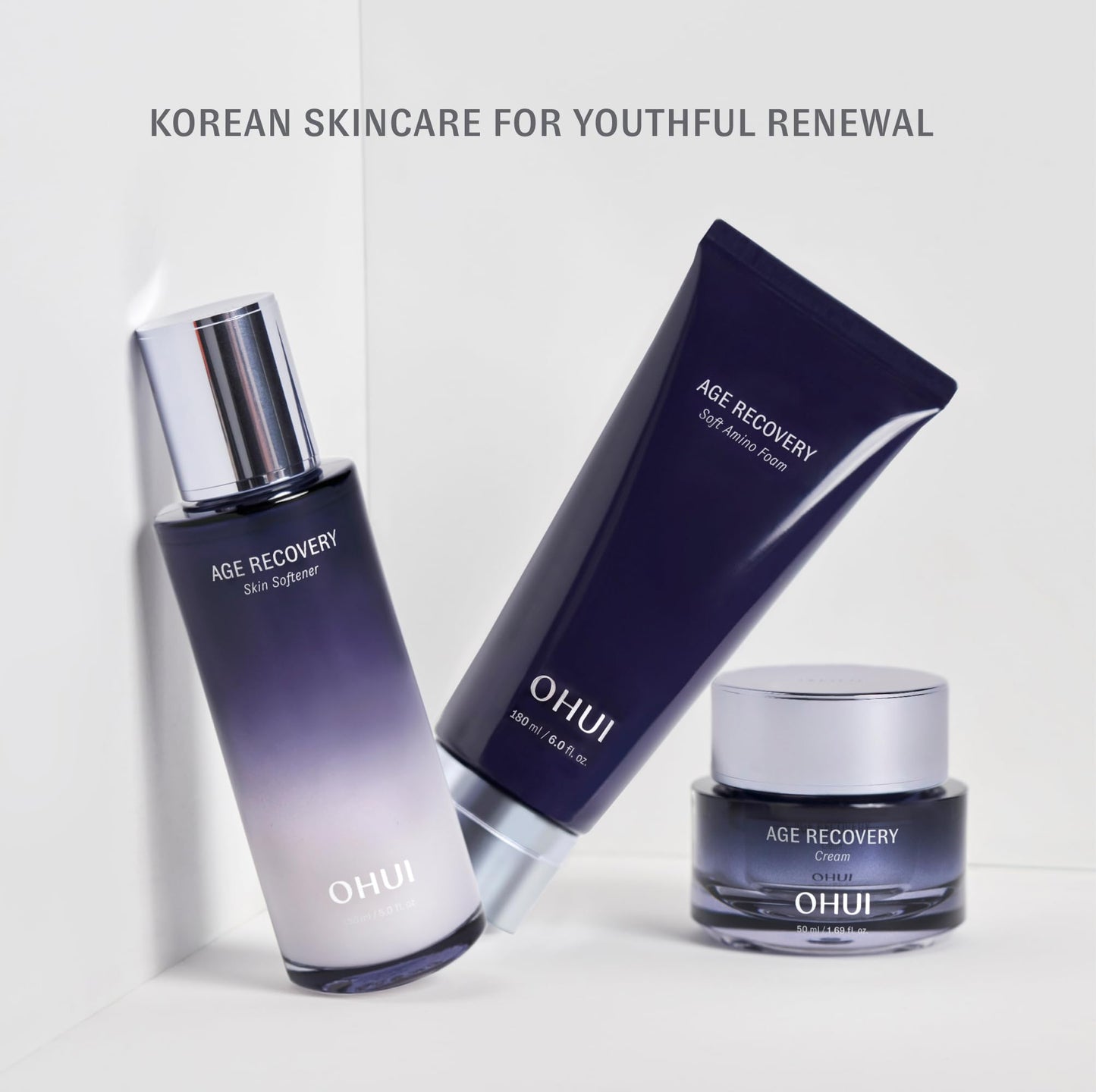 O HUI Age Recovery Skin Softener | Hydrates and Nourishes Skin | Prep Skin | Korean Skin Care | Milky Lotion Texture | Daily Toner Usage | Anti-Wrinkle Care | Non-Sticky | Peptide | Collagen Support