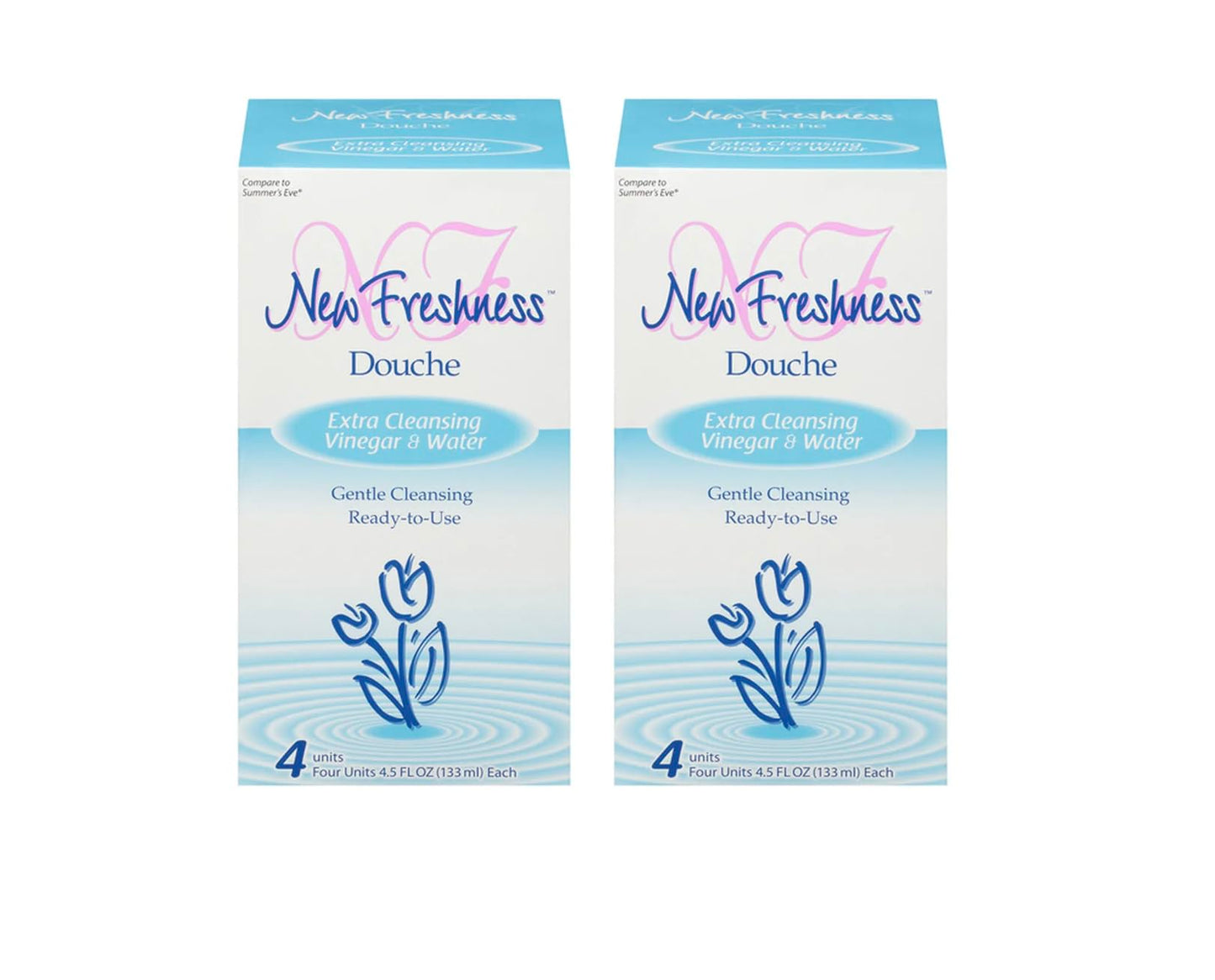New Freshness Douche Extra Cleansing Vinegar & Water Gentle cleansing Ready-to-use 4 units 4.5 Fl.Oz Each (2 PACK )
