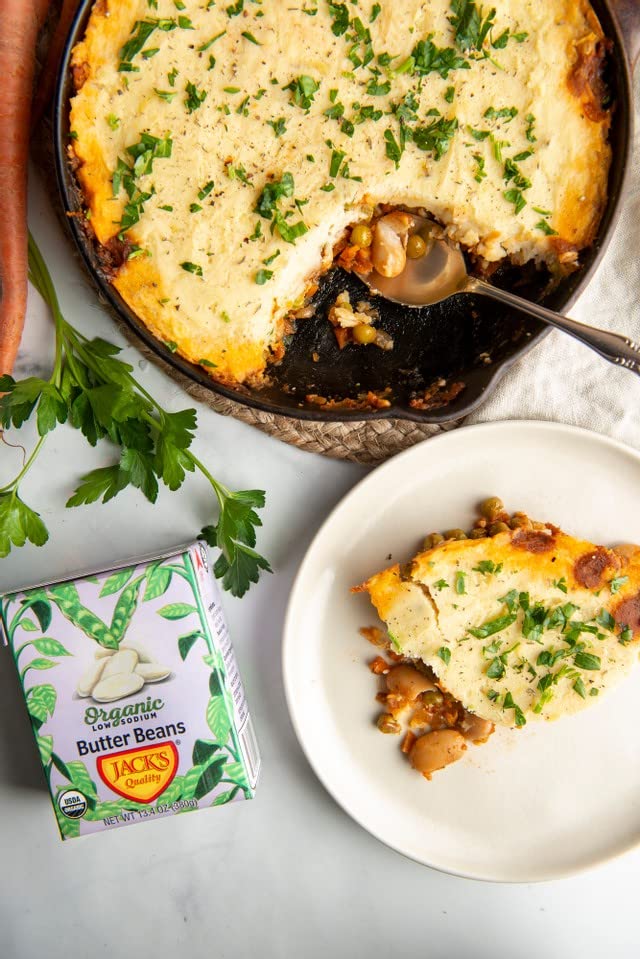 Jack’s | Organic White Butter Beans 13.4 oz. | Filled with Protein & Fiber, Low Sodium & Non-GMO | (8 PACK)