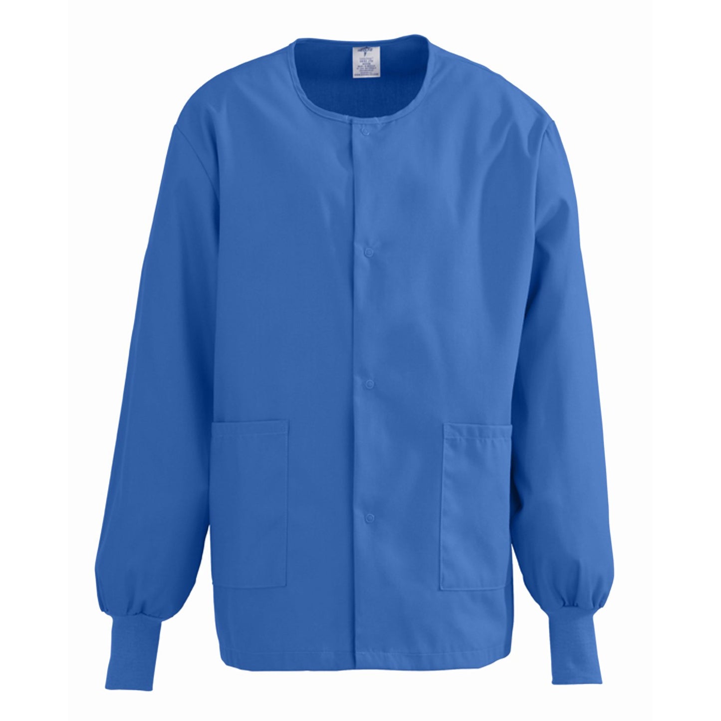 Medline 8832JRLXL ComfortEase Unisex Crew-Neck Warm-Up Scrub Jacket with Knit Cuff, Royal Blue, X-Large