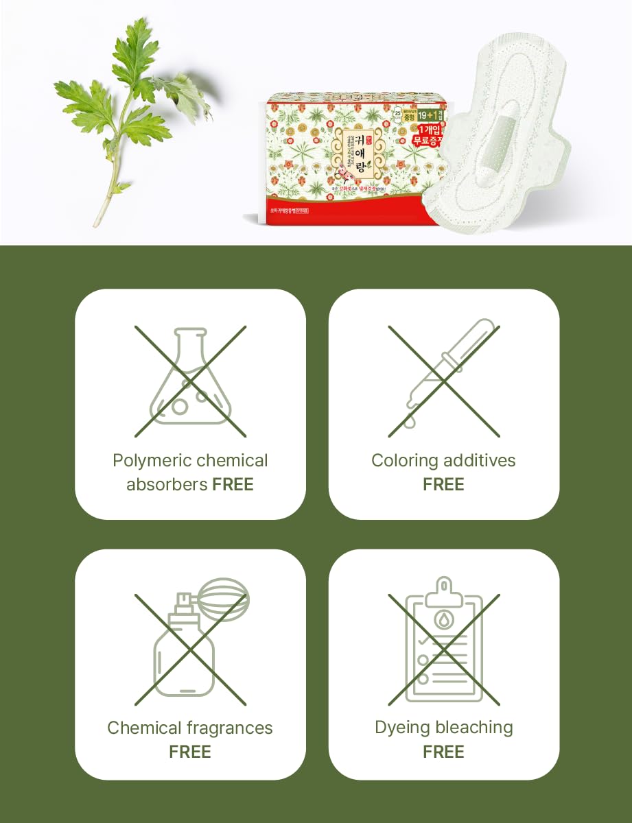 Body Fit Guierang Herbal Sanitary Pads, Medium 10.2inch 26cm 20 Count X 2 Packs