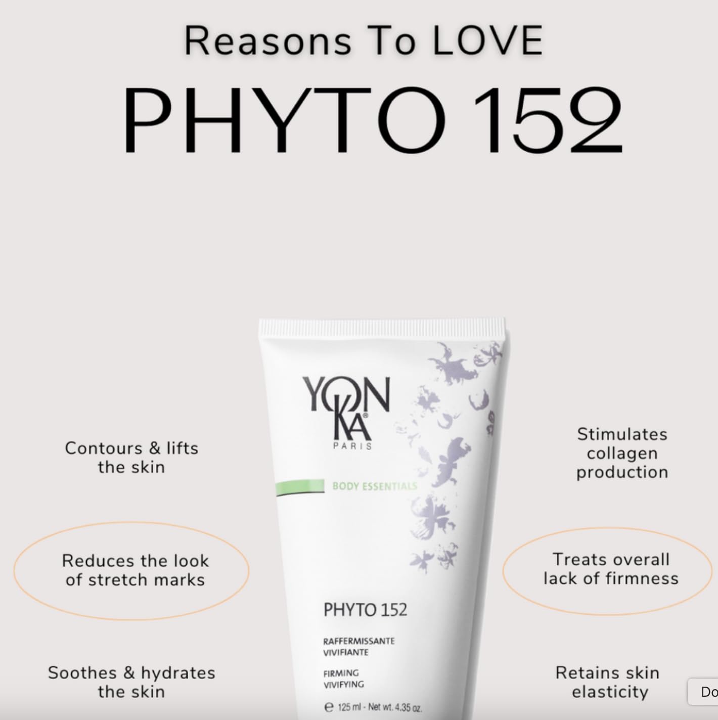 Yonka Phyto 152 Firming Body Lotion | Tone and Tighten with Vitamin E | Reduces Stretch Marks and Sagging | Intensely Hydrates | Non-Greasy and Fast Absorbing | 4.35 oz