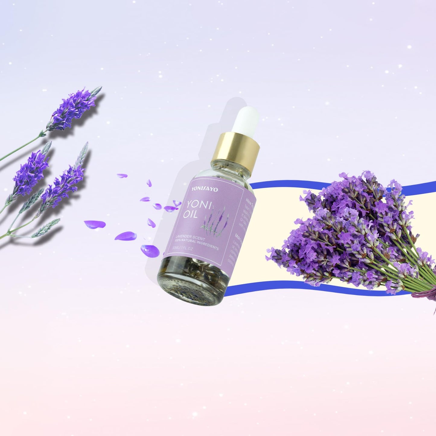 2 Packs Yoni Essential Oil for Women, All Natural Feminine Intimate Deodorant Remove Odor, Ph Balanced, 100% Vaginal Serum Made with Rose Lavender Oils (1 fl oz/30 ml)