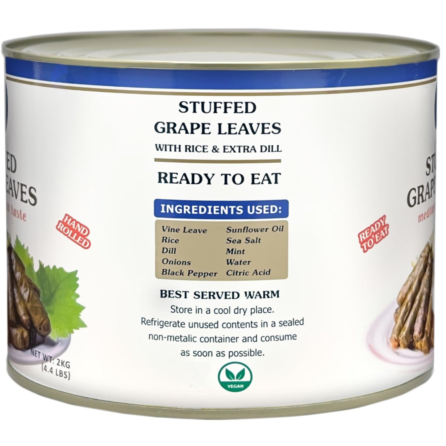Eastern Feast - Stuffed Grape Leaves, 4.4 Lbs (2 Kg) Vegan Suitable