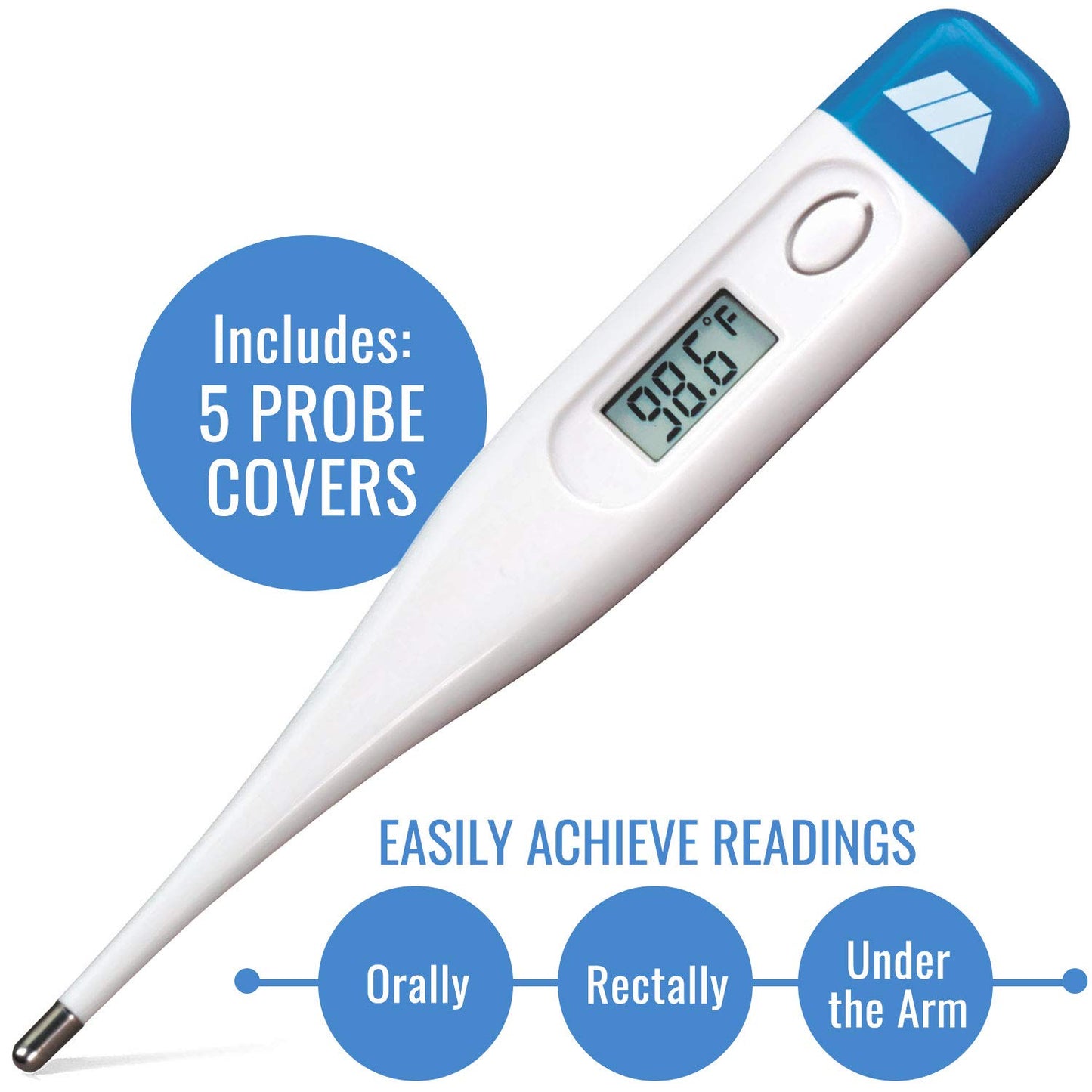 MABIS Digital Thermometer for Adults, Children and Babies, Oral Thermometer, FSA HSA Eligible Thermometer, Underarm Thermometer, Temperature Thermometer, 60 Seconds Readings (Pack of 144)