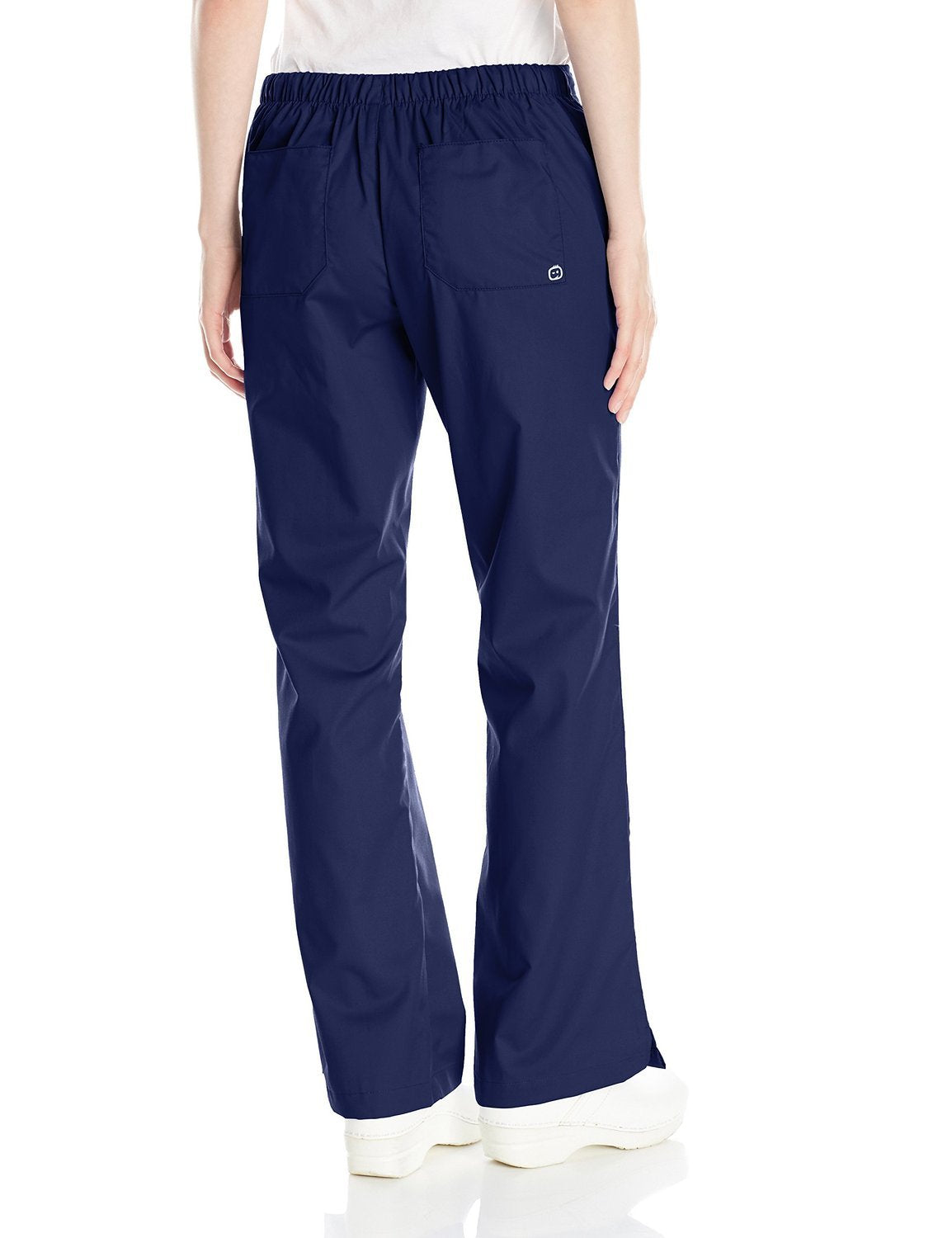 WonderWink Women's Wonderwork Flare Leg Scrub Pant, Navy, Medium/Petite