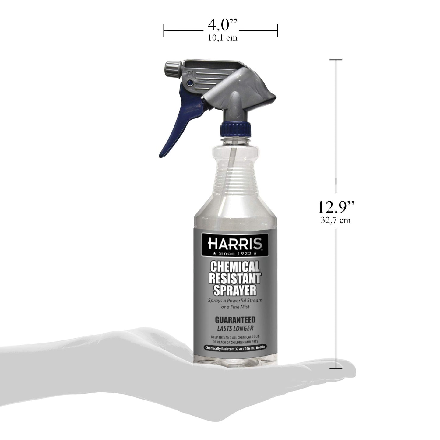 HARRIS Chemically Resistant Professional Spray Bottle, 32oz (1-Pack)