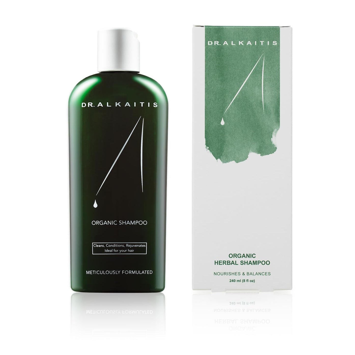 DR. ALKAITIS Organic Herbal Shampoo - Hydrating Treatment with Seaweed & Herbs for Healthy Hair & Scalp - Daily Use - All Hair Types (8fl oz|240 ml)