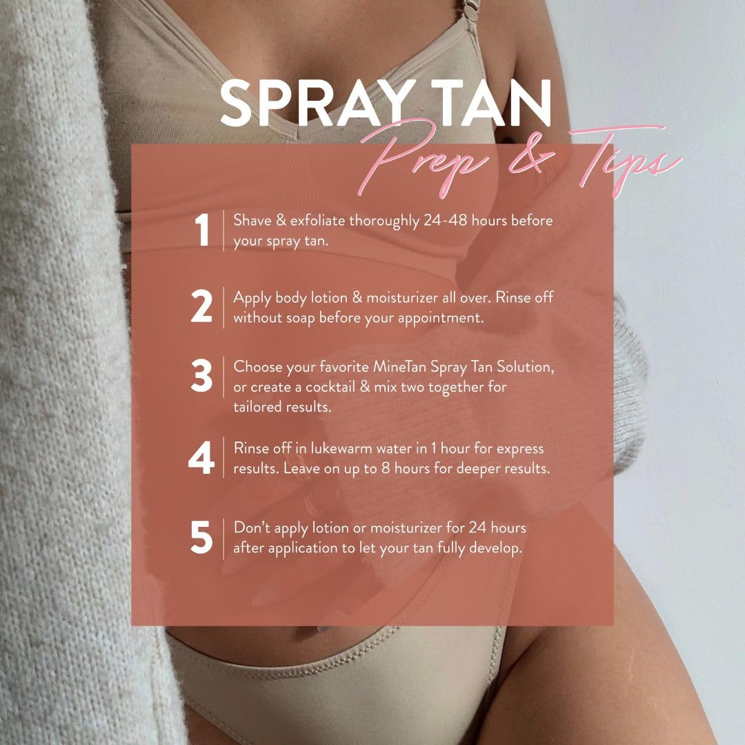 MineTan Spray Tan Solution | Bronze Collection - Dark Sunless Tanning Solutions for a Bronzed, Glow Skin Finish, Fast Dry, Hydrating, Coconut Scented, Salon Pro Formula Fake Tanner Mist, 33.8 Fl Oz