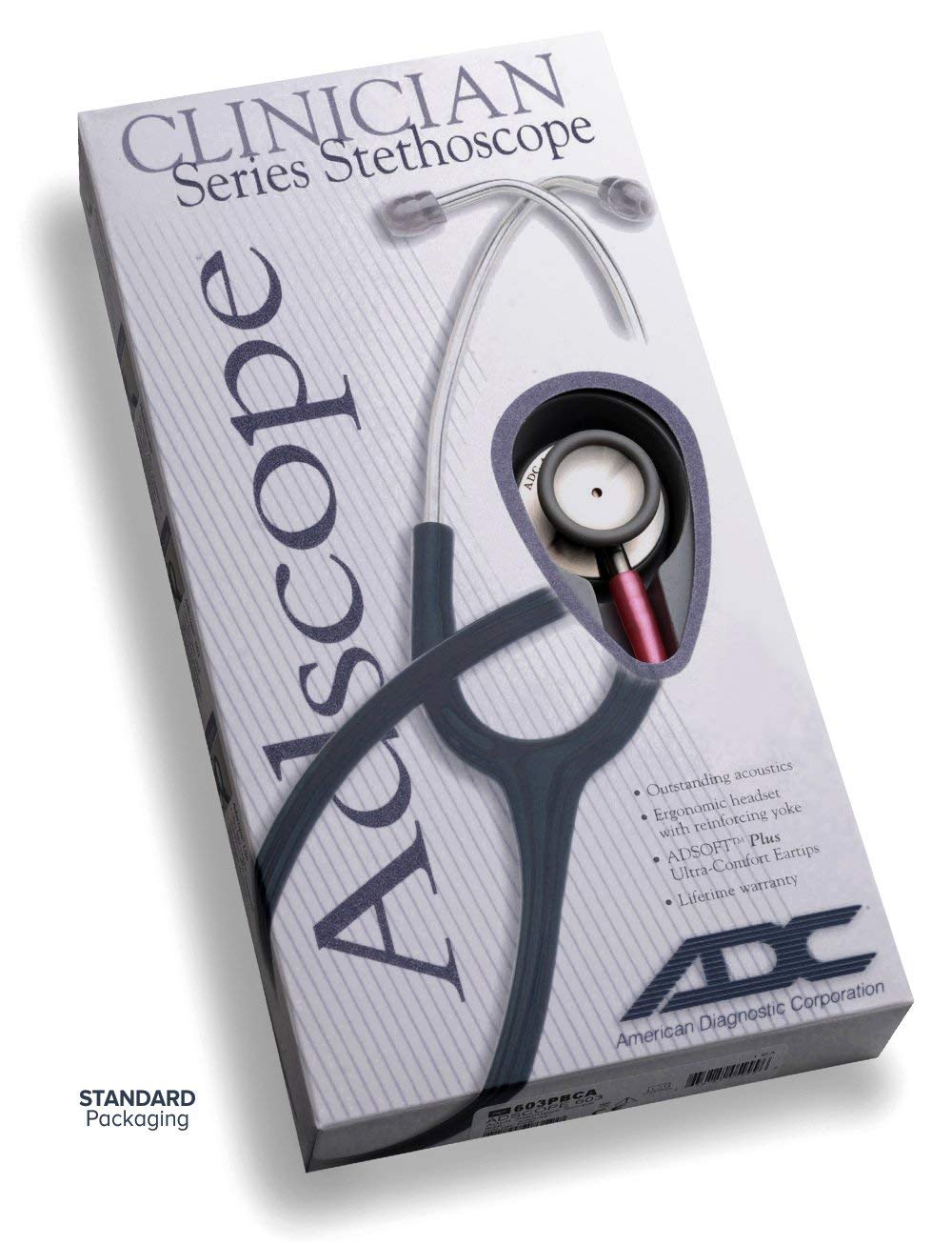 ADC Adscope Adimals 618 Pediatric Clinician Stethoscope With Tunable AFD Technology, White