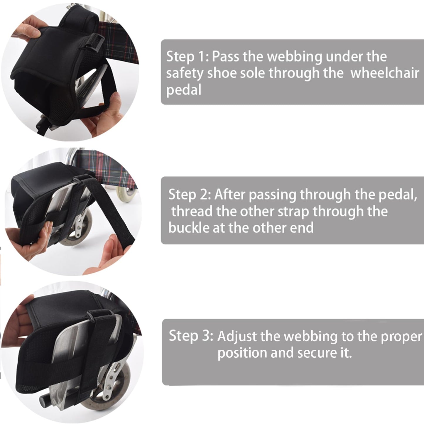 Wheelchair Restraint Shoes Prevent The Foot from Falling Off The Footrest Adjustable & Easy to Wear,Wheelchair Shoe Holder Straps for Disabled & Rehabilitation Patients