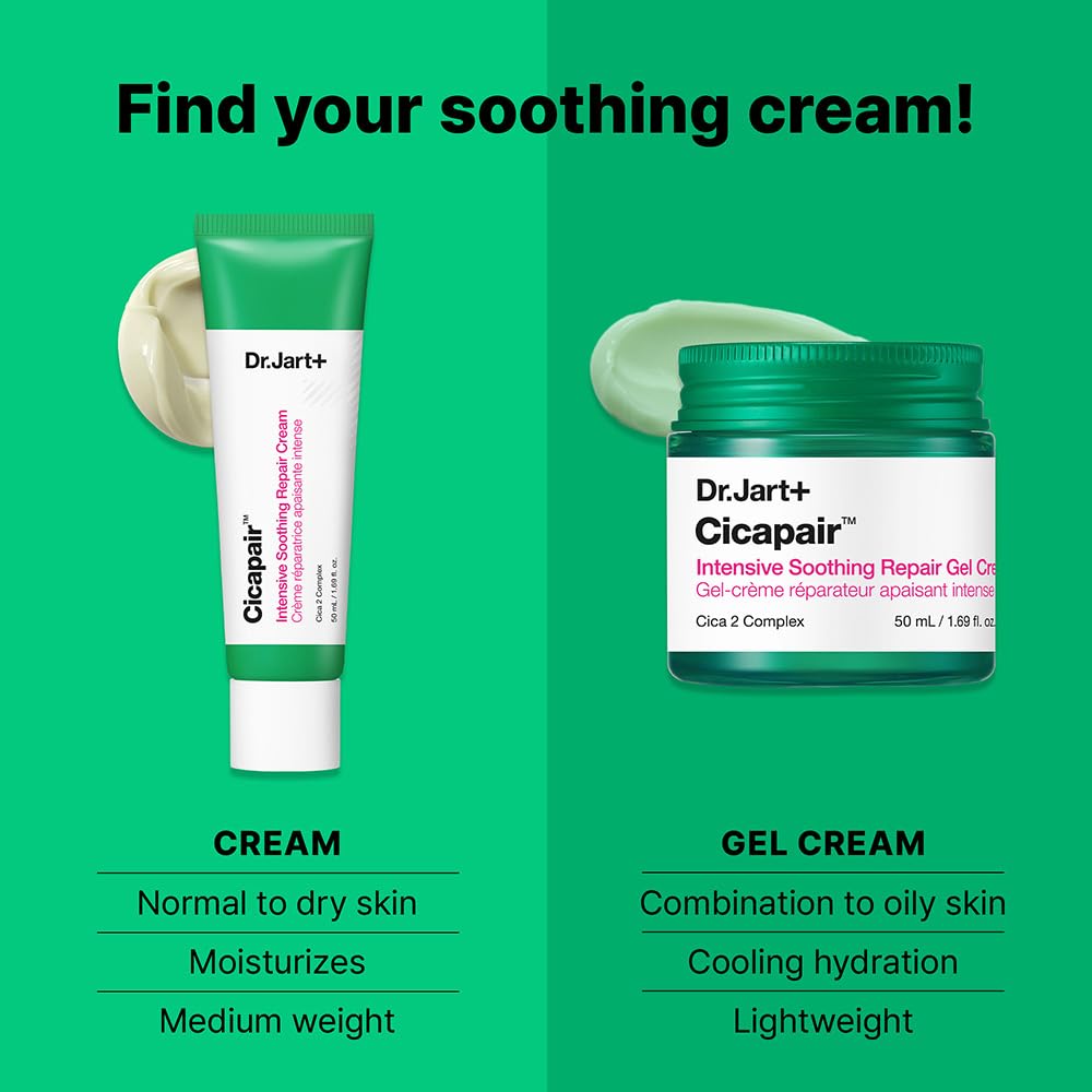 Dr.Jart+ Cicapair Cooling Gel Korean Face Moisturizer for Redness and Sensitive Skin with Centella Asiatica | Korean Skin Care, 1.69 Fl Oz