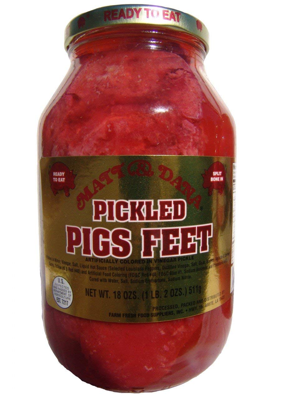 Matt & Dana Pickled Pigs Feet and Farm Fresh Food Suppliers 16 oz