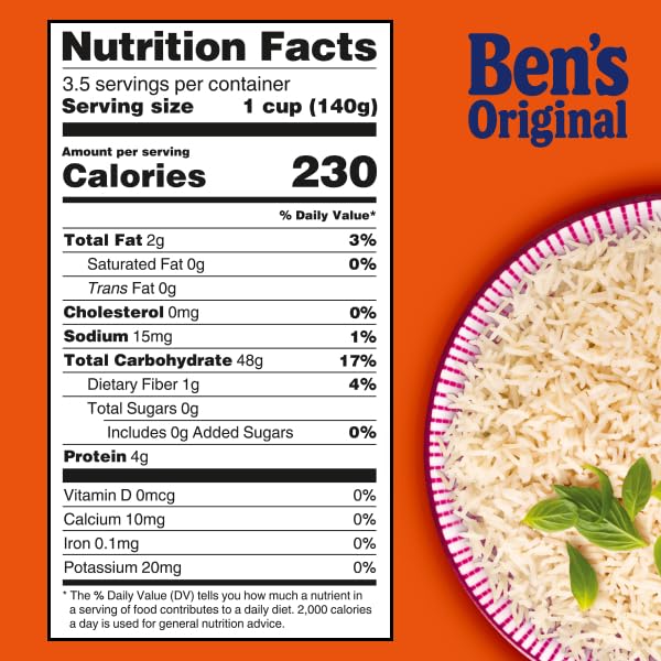 BEN'S ORIGINAL Ready Rice Jasmine Family Size Rice, Easy Dinner Side, 17.3 OZ Pouch (Pack of 6)
