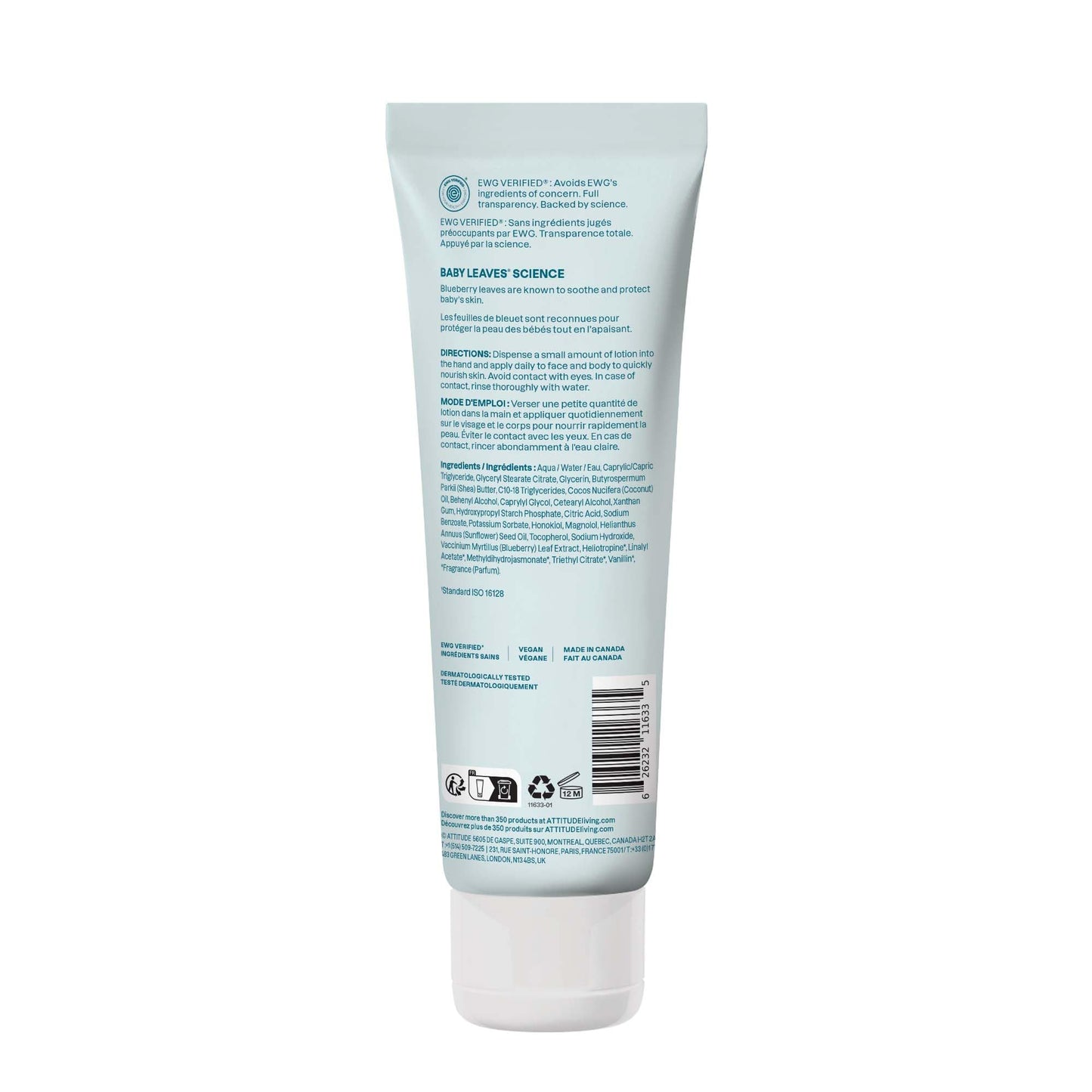 ATTITUDE Baby Lotion, EWG Verified Moisturizer, Dermatologically Tested Moisturizing Cream, Vegan and Cruelty-Free, Good Night Scent, 8 Fl Oz