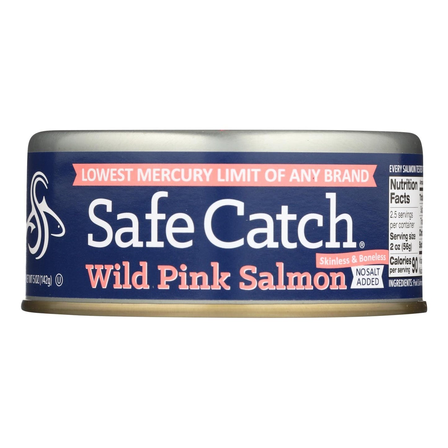 Safe Catch - Premium Skinless & Boneless Wild Pink Salmon No Salt Added - 5 oz.