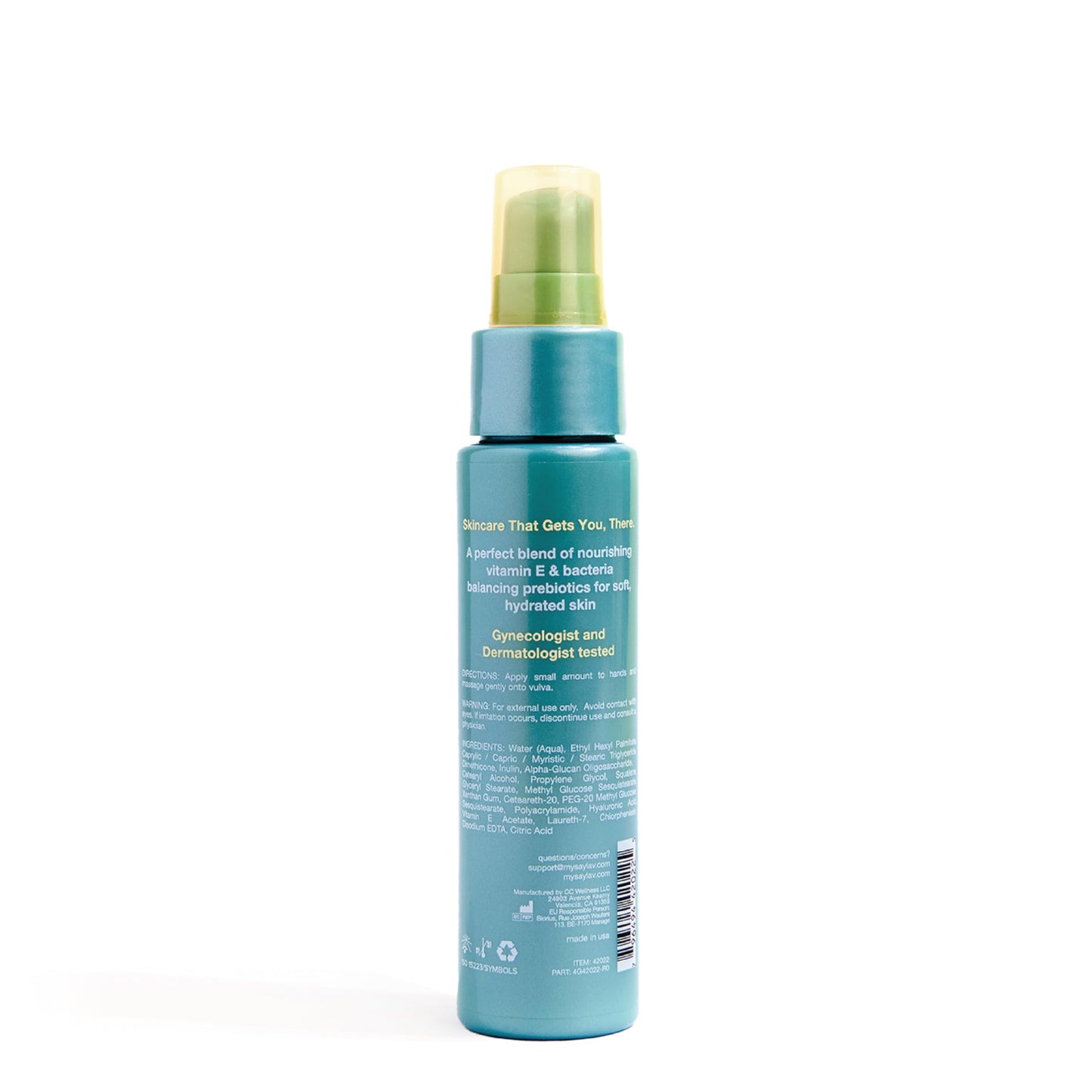 SAY LA V. Hydrating Veauty Cream, Intimate Vulva Moisturizing Skincare for Dryness with Prebiotics, Hyaluronic Acid, Vitamin E, pH Balanced, Fragrance-Free, Gyno & Derm Tested, 2 Fl Oz