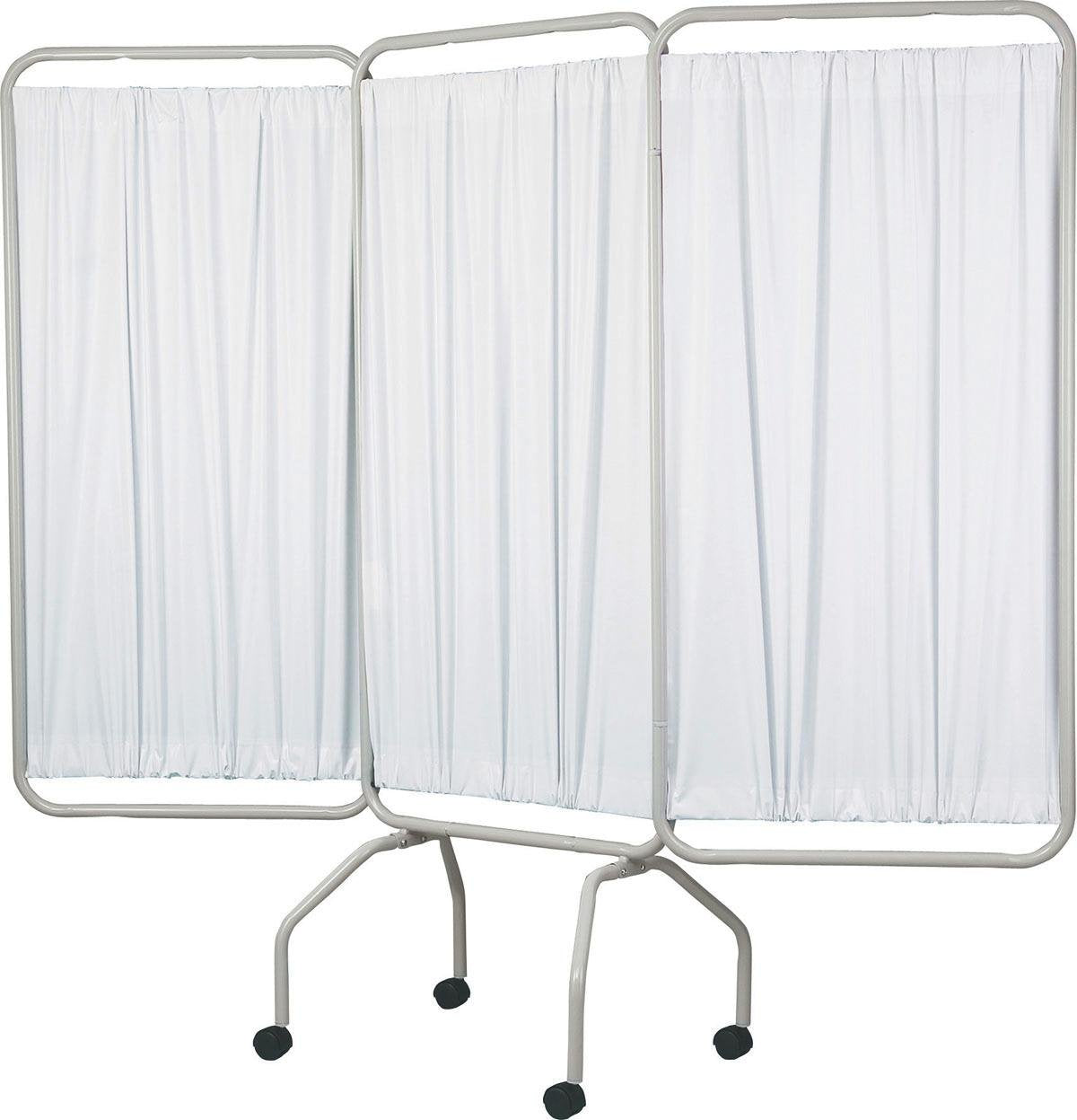 Medline 3-Panel Flame Retardant Vinyl Privacy Screens, Lightweight, Aluminum Contruction, Folds Easy for Storage