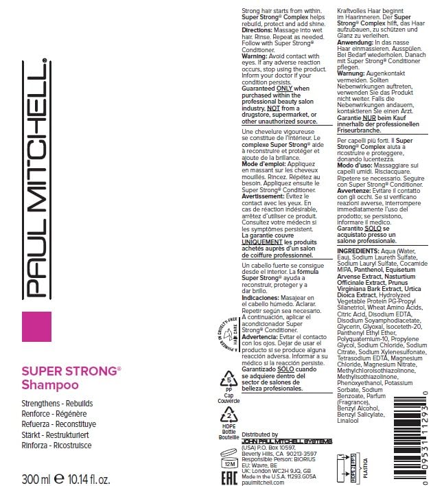 Paul Mitchell Super Strong Shampoo, Strengthens + Rebuilds, For Damaged Hair