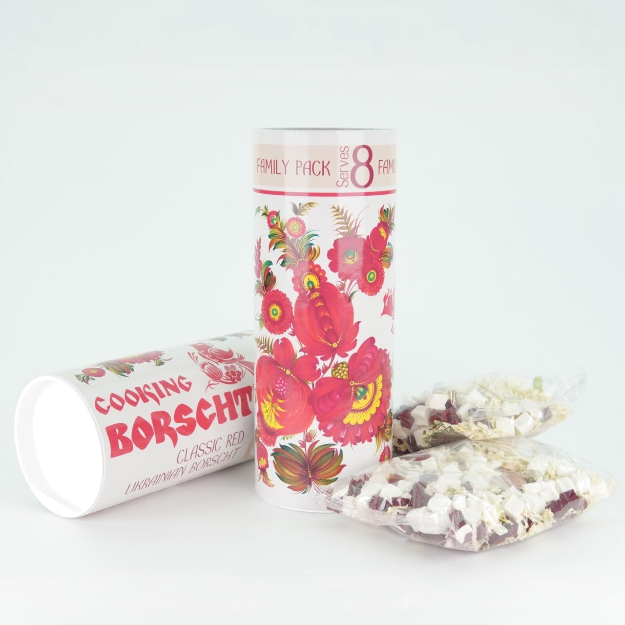Classic Red Ukrainian Borscht - Soup Mix with Beets - Traditional Recipe - Add Broth and Simmer 20 min - 8 Servings