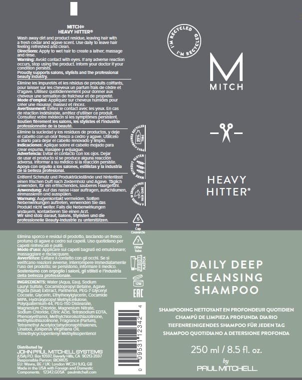MITCH by Paul Mitchell Heavy Hitter Daily Deep Cleansing Shampoo for Men, For All Hair Types