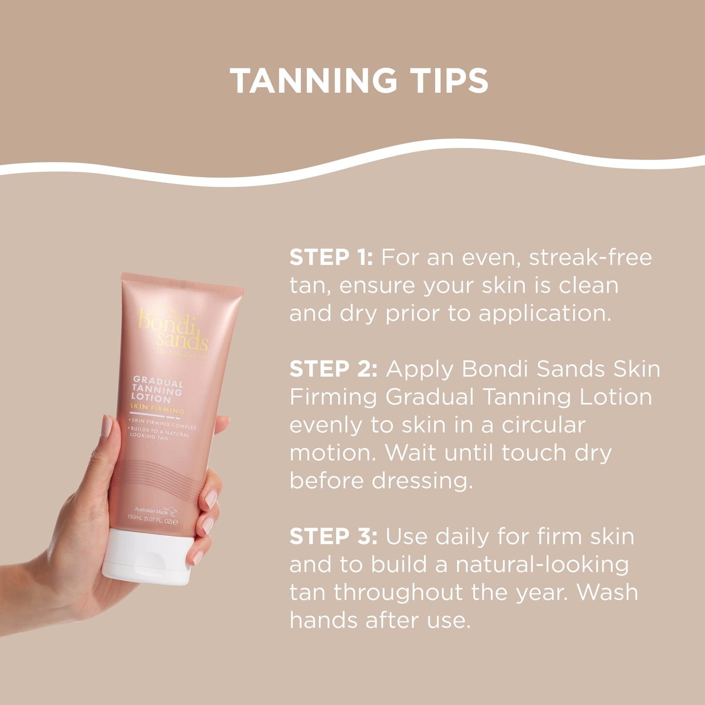 Bondi Sands Gradual Tanning Lotion, Low Level Tanning Actives Develop a Natural-Looking Self Tan for Everyday Glowing Skin, 150 mL, 5.07 Fl. Oz.