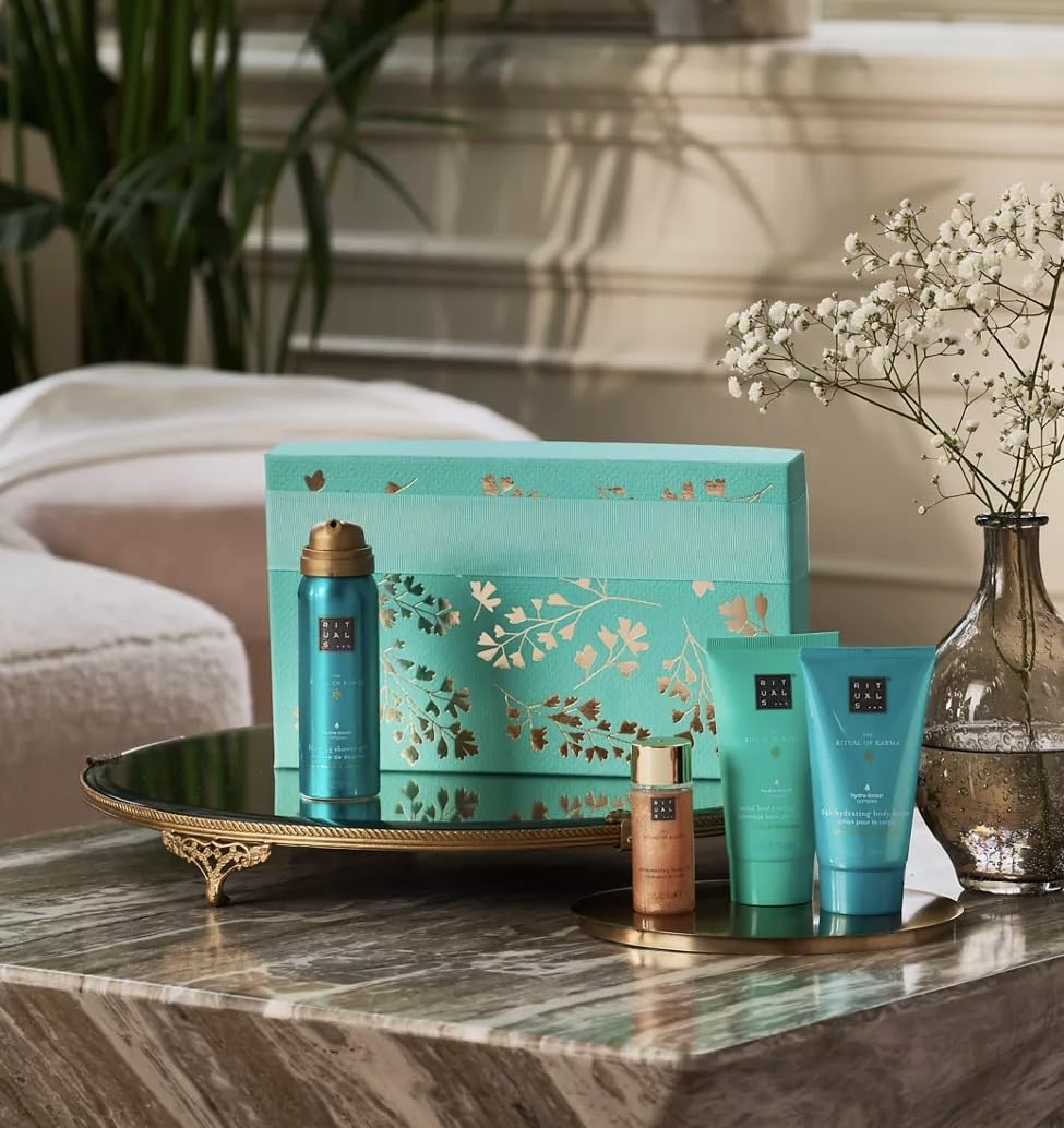 RITUALS Karma Giftset Body Cream 2.36 oz, Body Oil 1 oz, Foaming Shower Gel 1.7 oz, Cooling Shower Gel 1.7 oz