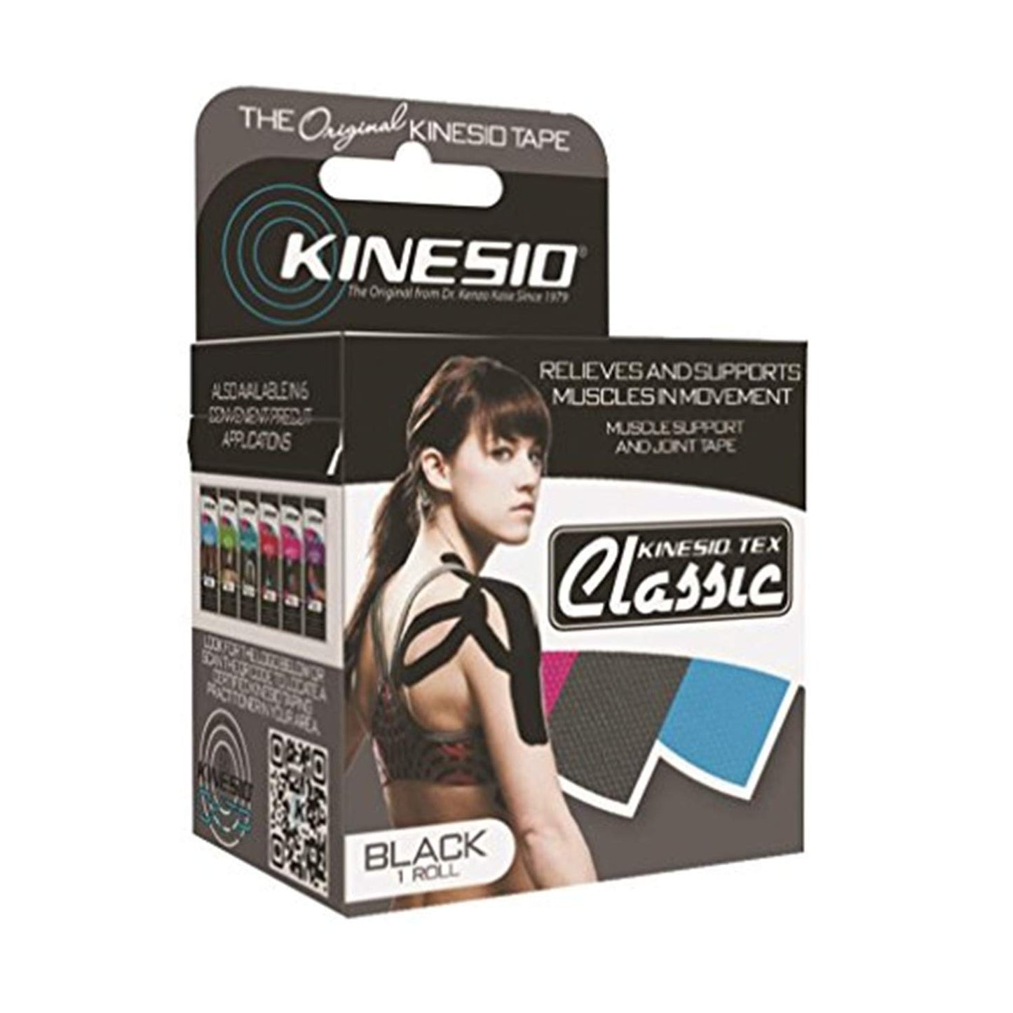 Kinesio Tape, Tex Classic, 2" X 4.4 Yds, Black, 6 Rolls