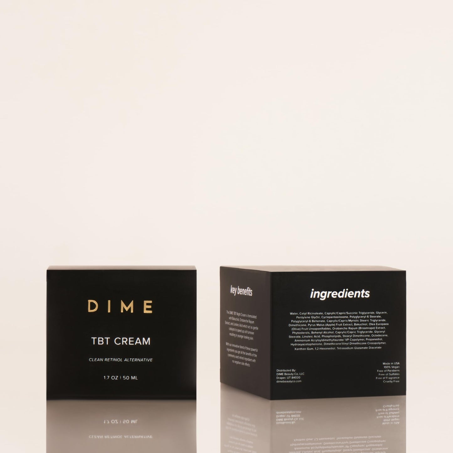 DIME Beauty TBT Cream - Gentle Antiwrinkle Cream for Women with Bakuchiol for Face Wrinkles - Anti-Aging Face Moisturizer and Forehead Wrinkle Cream for Smoother Younger Looking Skin 1.7 oz / 50ml