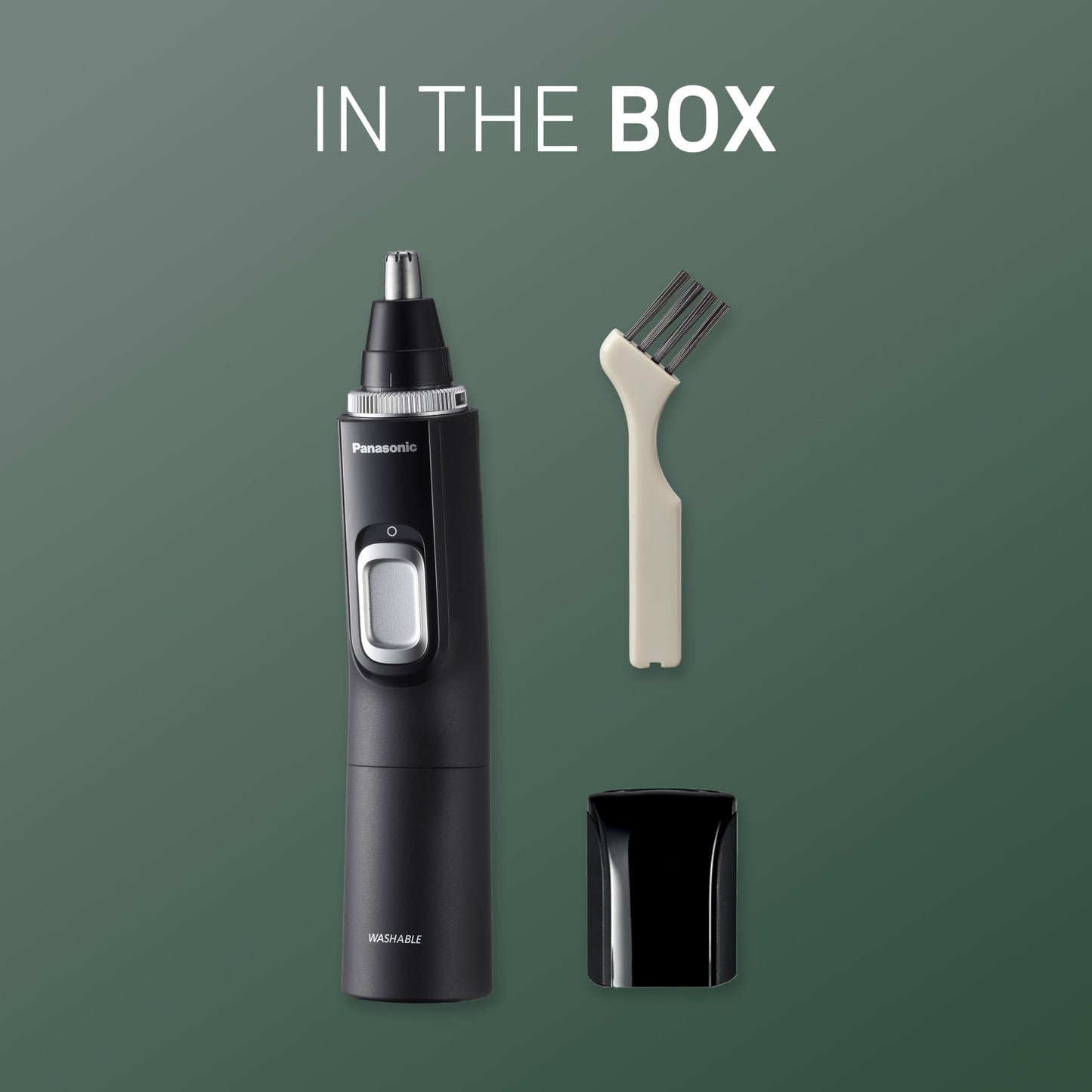 Panasonic Ear and Nose Hair Trimmer for Men with Vacuum Cleaning System, Powerful Motor and Dual-Edge Blades for Smoother Cutting, Wet/Dry – ER-GN70-K (Black)